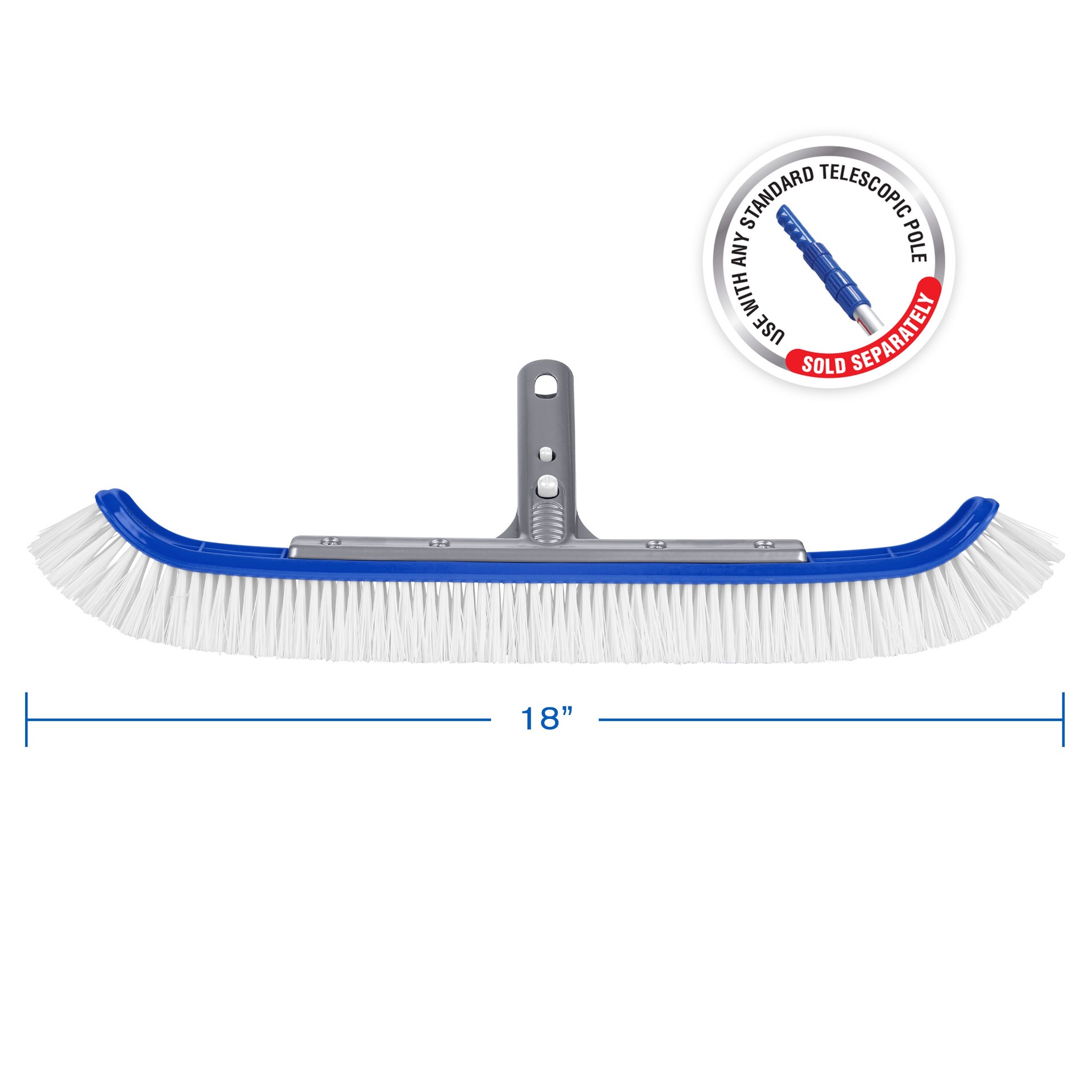 slide 2 of 5, ELODEA Classic 18-in Plastic Wall brush Pool Brush Safe for Concrete Surfaces Safe for Vinyl Surfaces Safe for Plaster Surfaces, 1 ct