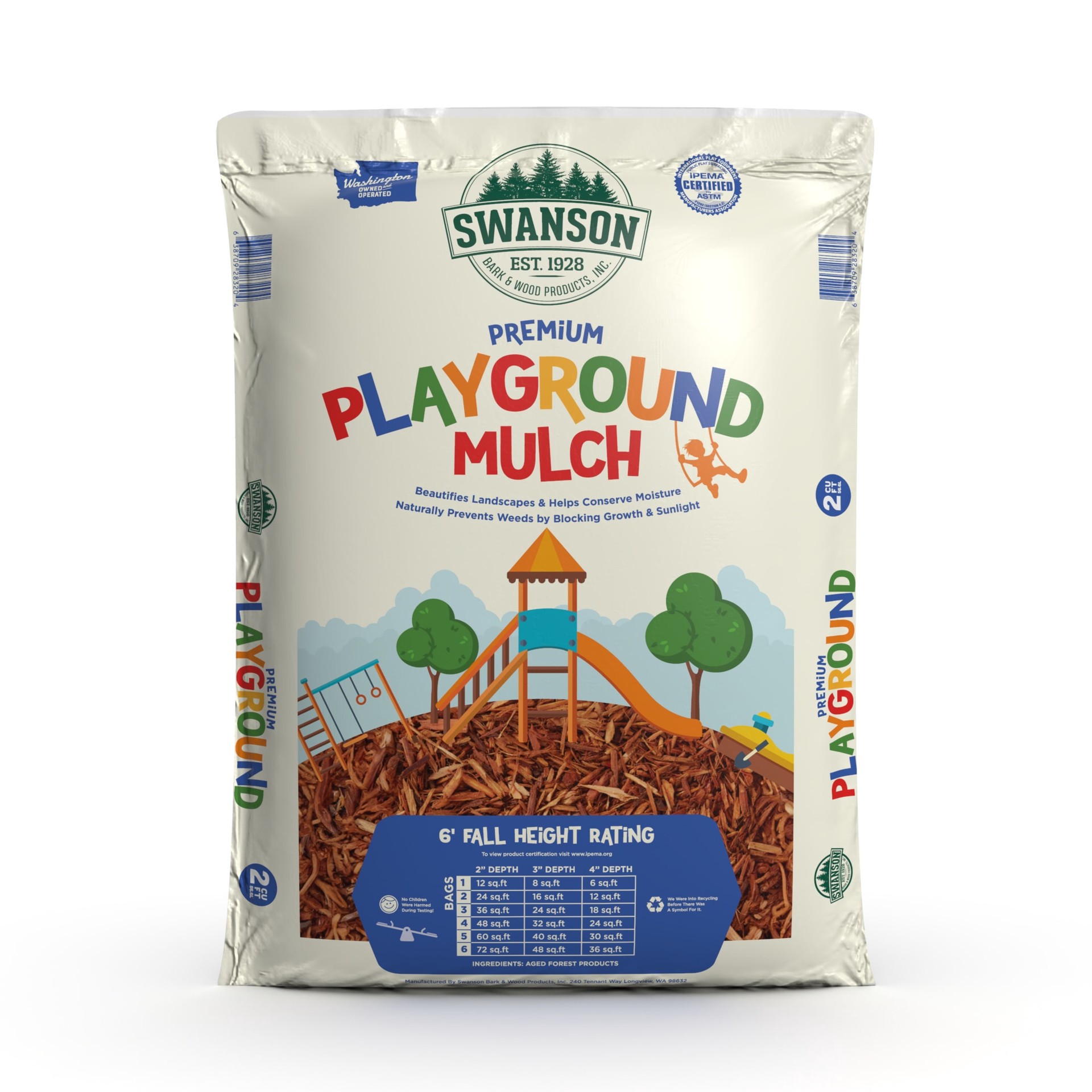 slide 1 of 3, 2-cu ft Brown Pine Playground Mulch, 1 ct