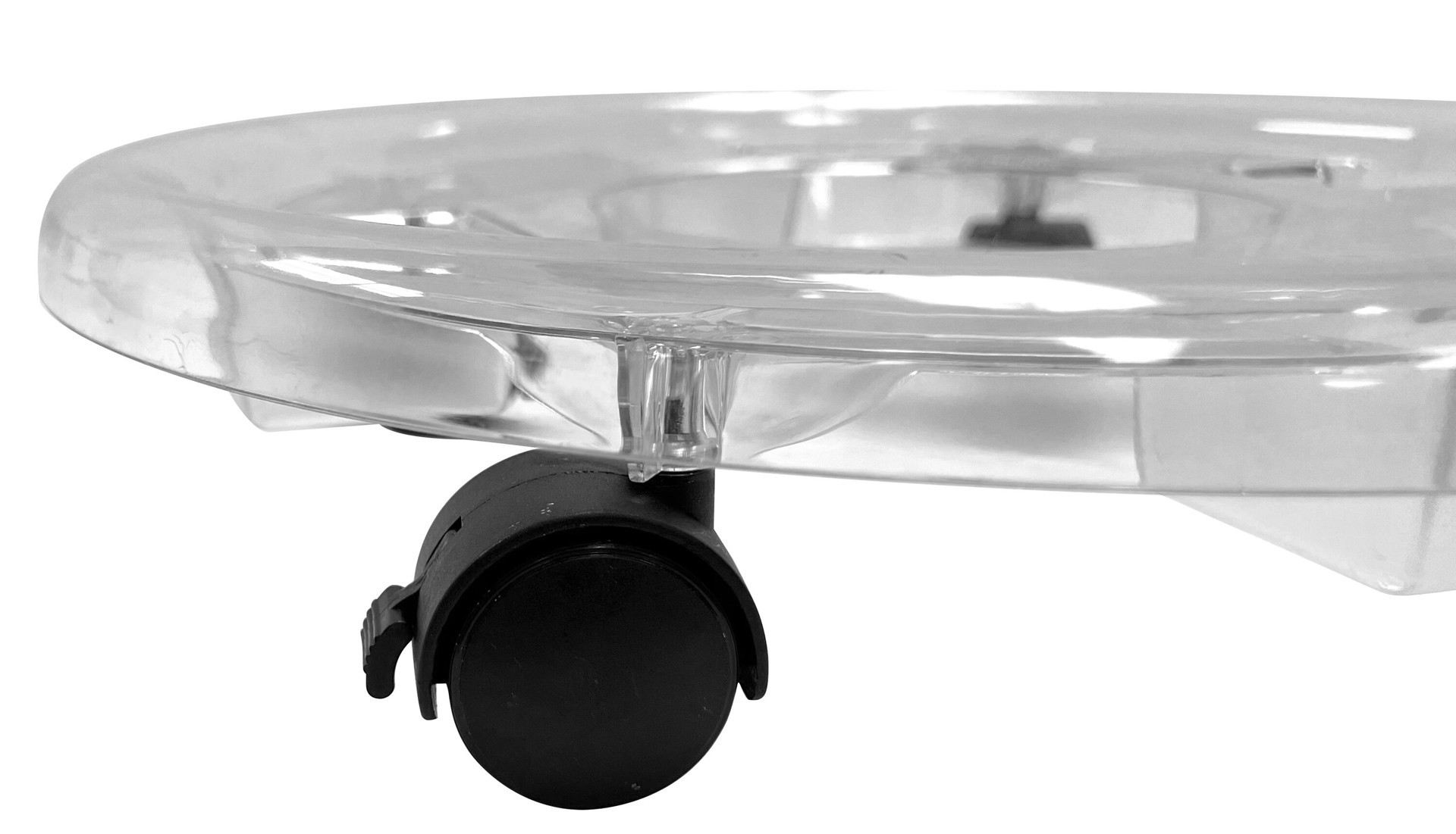 slide 6 of 6, Style Selections 16-in L x 16-in D x 3.34-in H Clear Plant Caddy, 1 ct