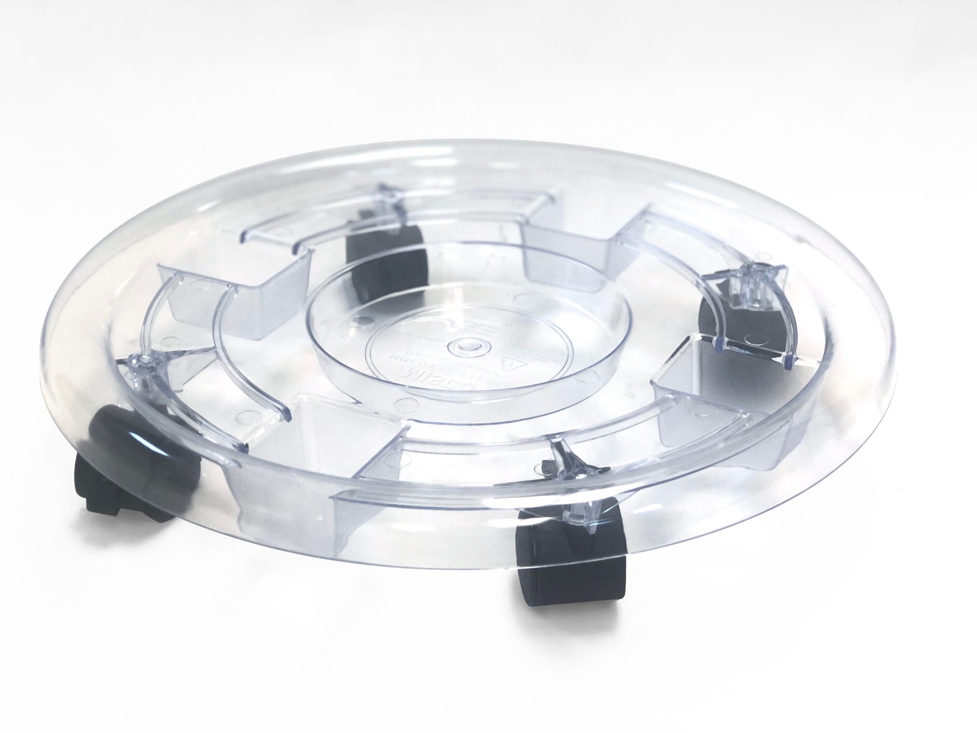 slide 1 of 6, Style Selections 16-in L x 16-in D x 3.34-in H Clear Plant Caddy, 1 ct
