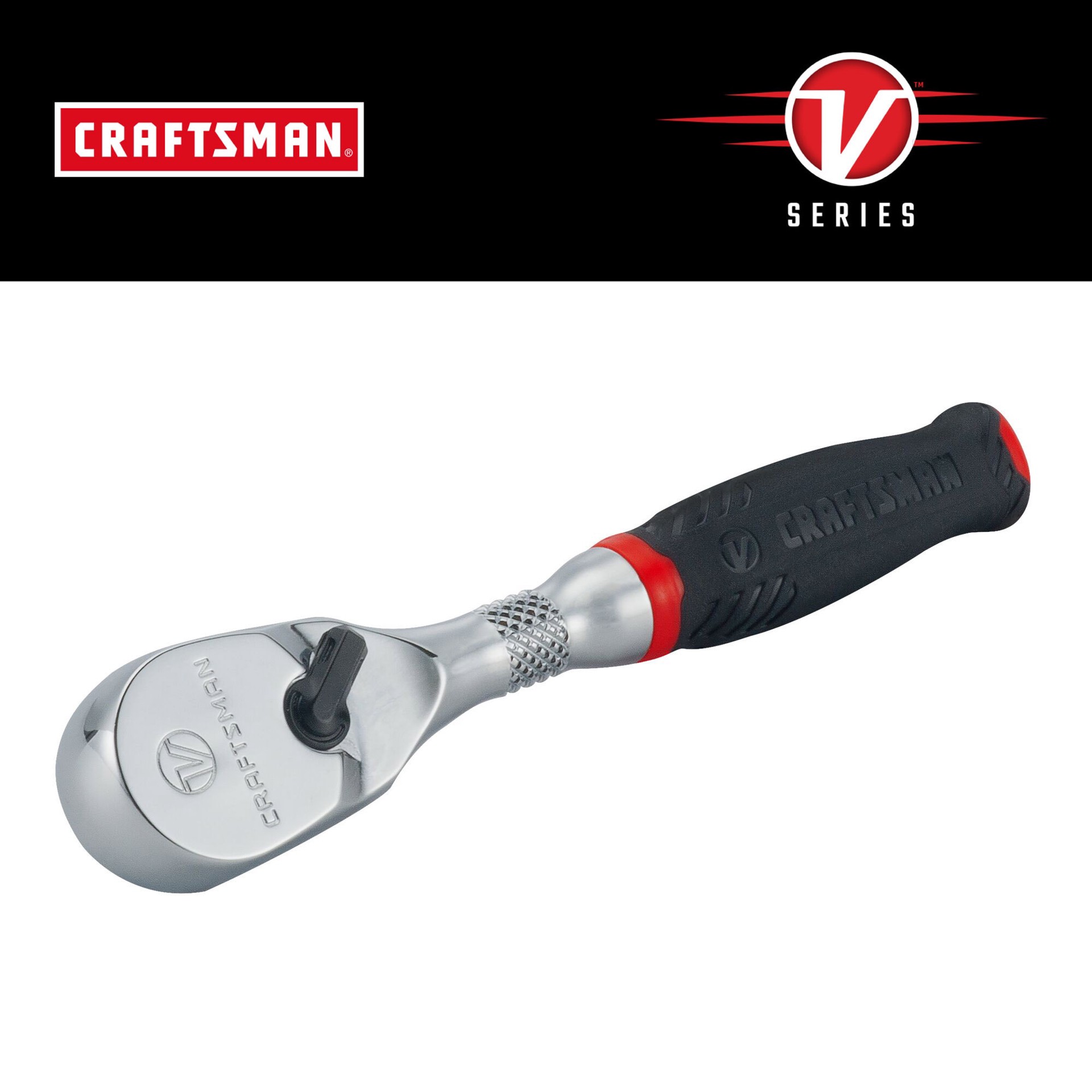 slide 1 of 6, CRAFTSMAN V-Series 80 -Tooth 1/4-in Drive Comfort grip Handle Ratchet, 1 ct