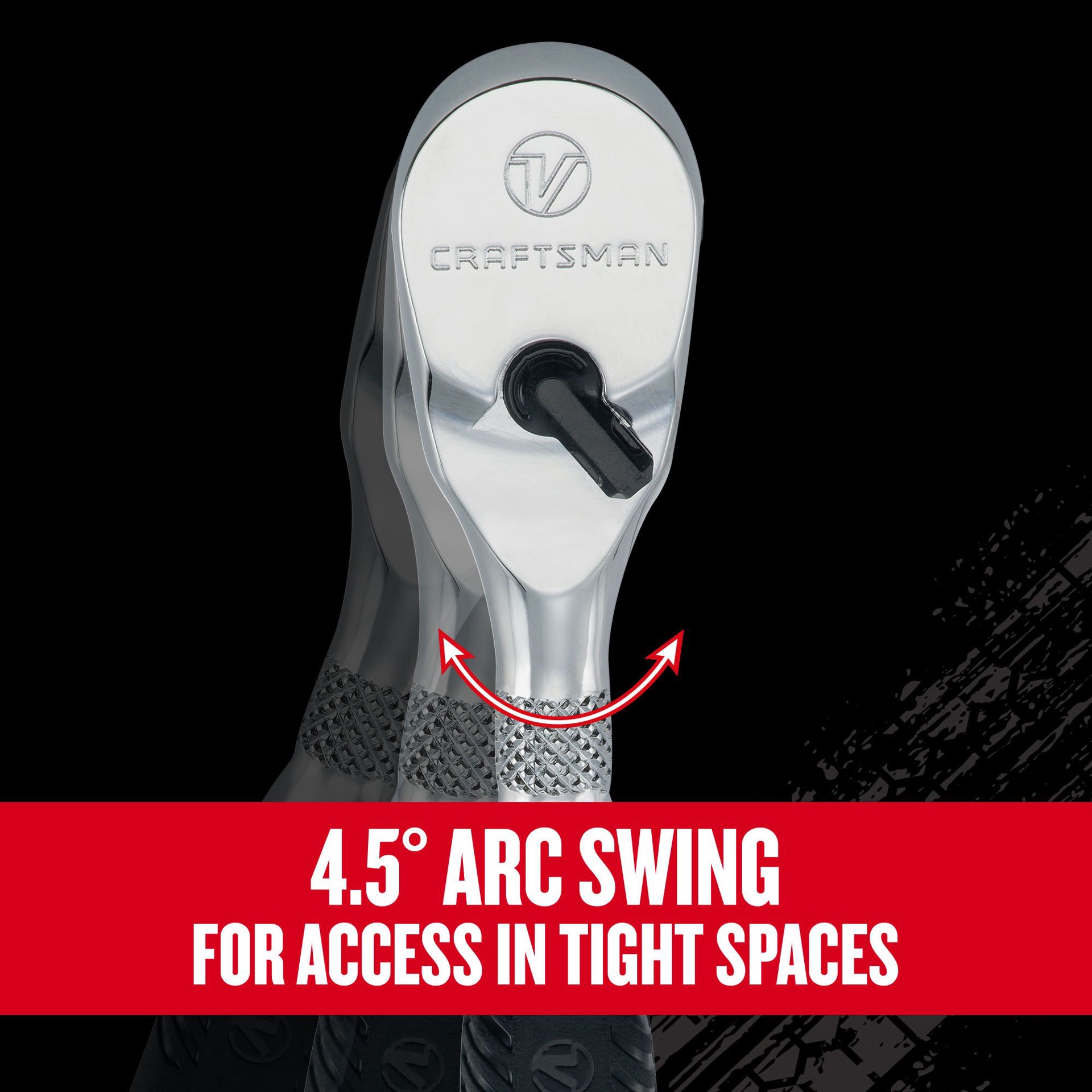 slide 5 of 6, CRAFTSMAN V-Series 80 -Tooth 1/4-in Drive Comfort grip Handle Ratchet, 1 ct