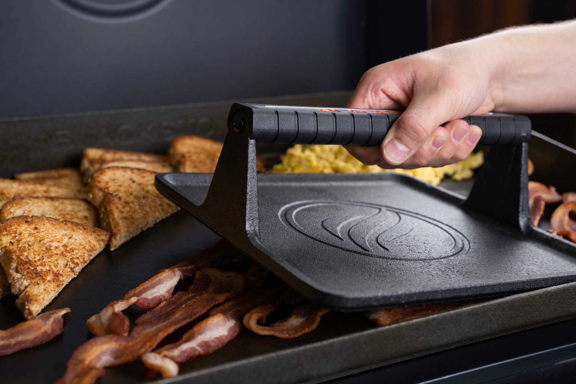 slide 4 of 5, Blackstone Culinary XL Cast iron Griddle press, 1 ct