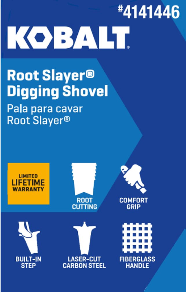slide 2 of 6, Kobalt 57.5-in Fiberglass Handle Root cutting shovel, 1 ct
