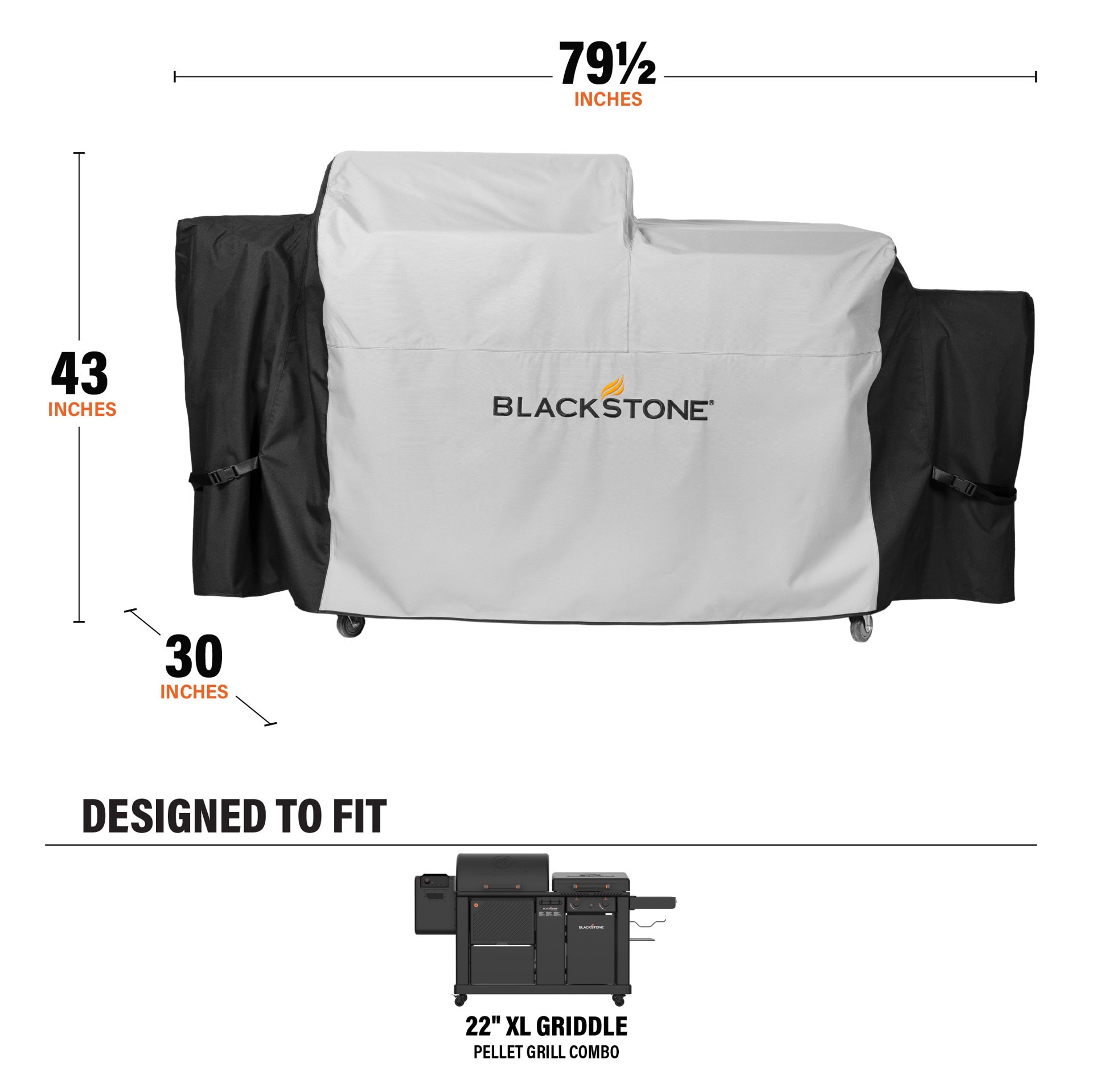 slide 2 of 6, Blackstone Culinary Griddle and Pellet Grill Combo 79.6-in W x 43.1-in H Gray and Black Pellet Grill Cover, 1 ct