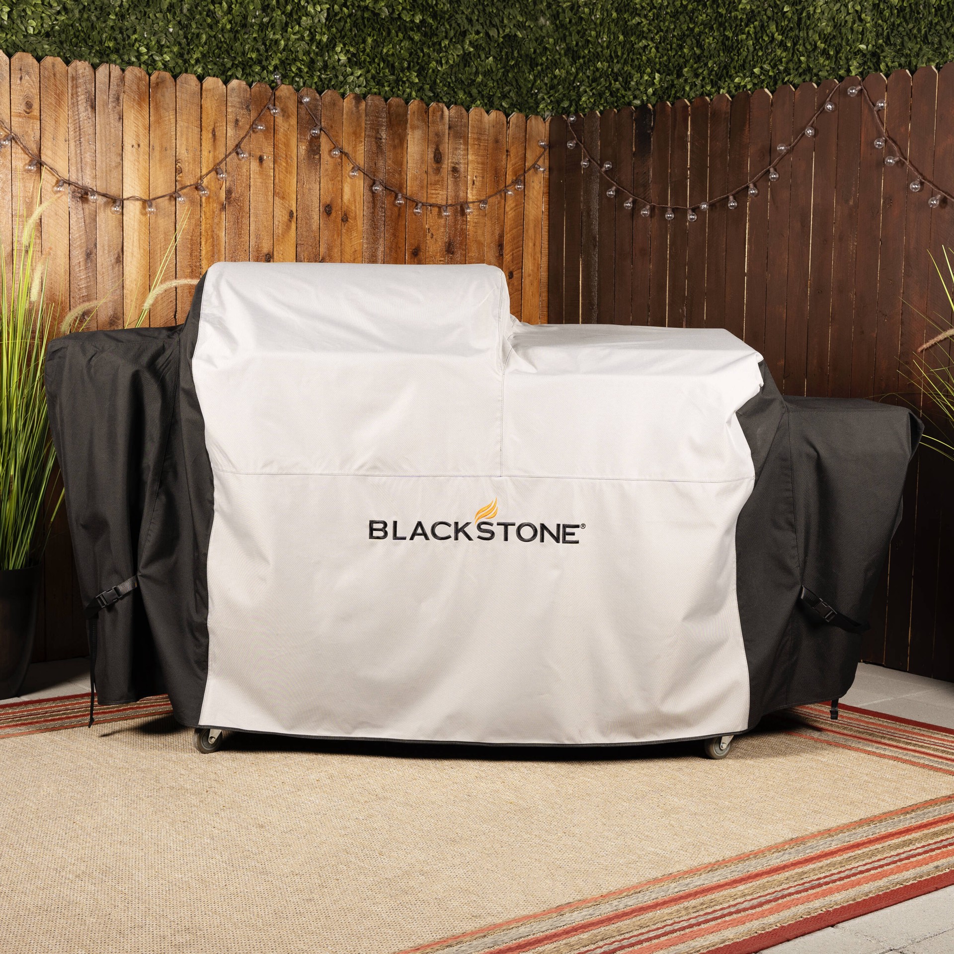 slide 4 of 6, Blackstone Culinary Griddle and Pellet Grill Combo 79.6-in W x 43.1-in H Gray and Black Pellet Grill Cover, 1 ct