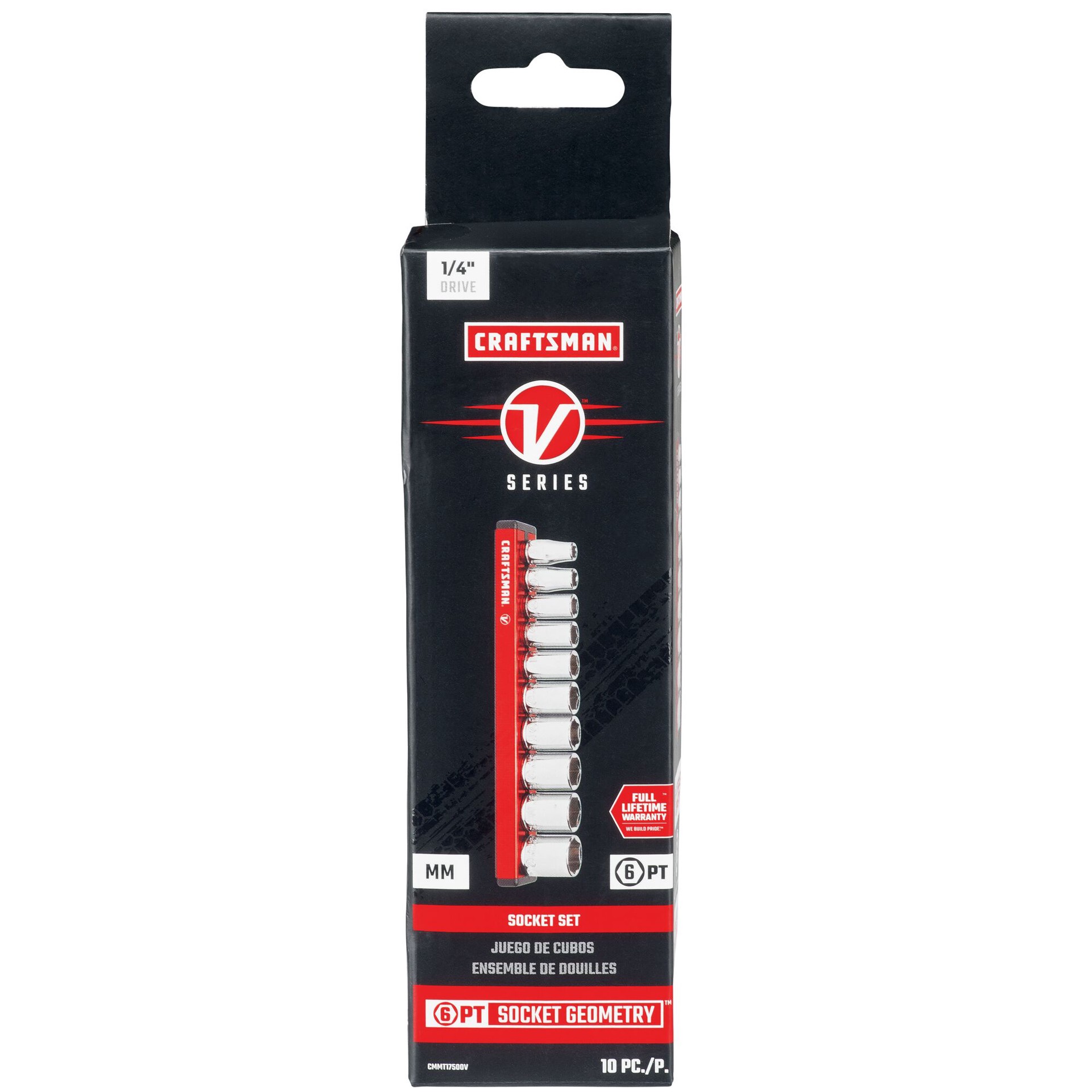 slide 6 of 6, CRAFTSMAN V-Series 1/4-in Drive Metric Shallow Socket Set 10 -Pieces, 1 ct