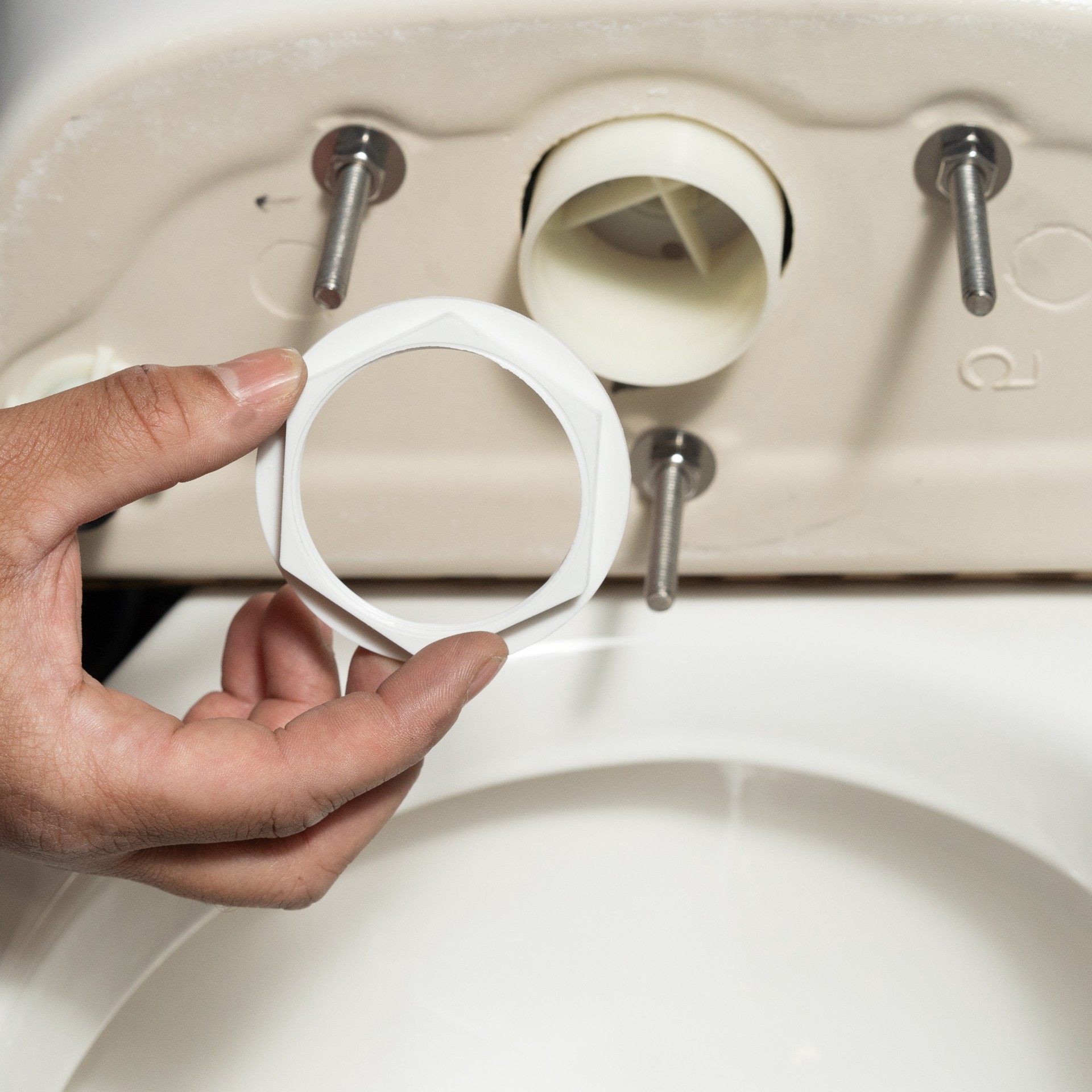 slide 5 of 6, RELIABILT White Plastic Flush valve for Mansfield, 1 ct