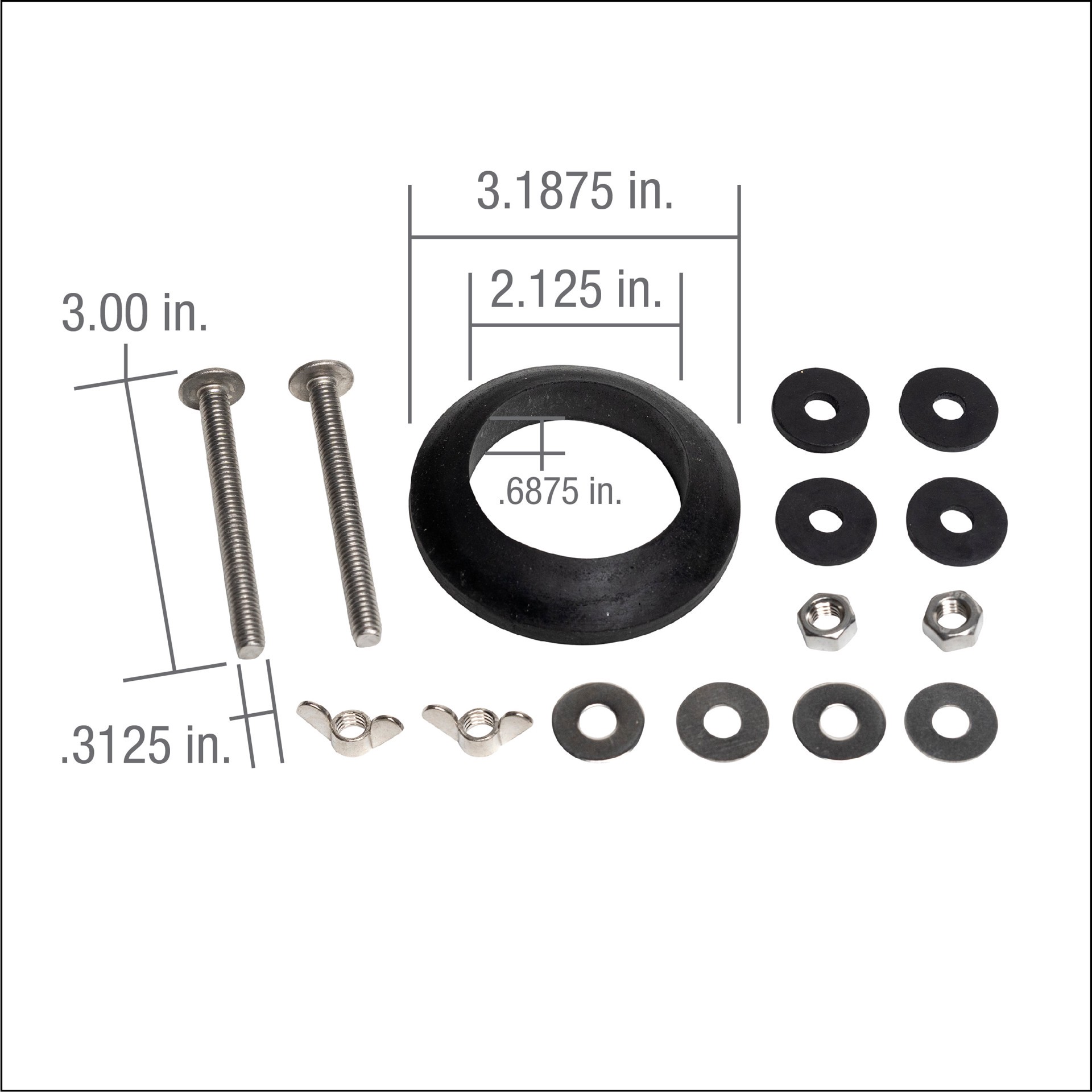 slide 2 of 6, RELIABILT Stainless steel and black Toilet hardware kit, 1 ct