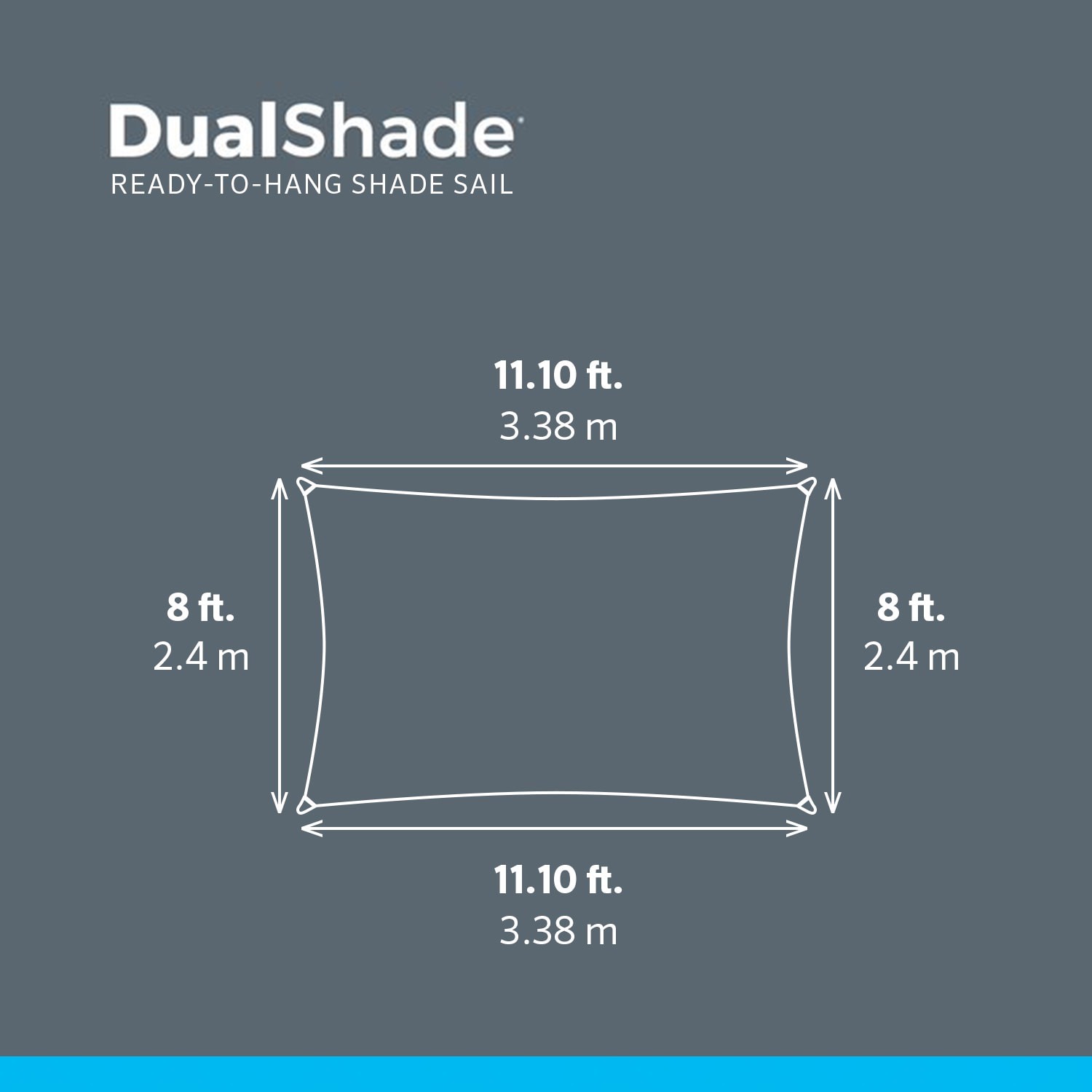 slide 3 of 5, Coolaroo Ready to Hang DualShade 8-ft x 11-ft Santorini Shade sail, 1 ct