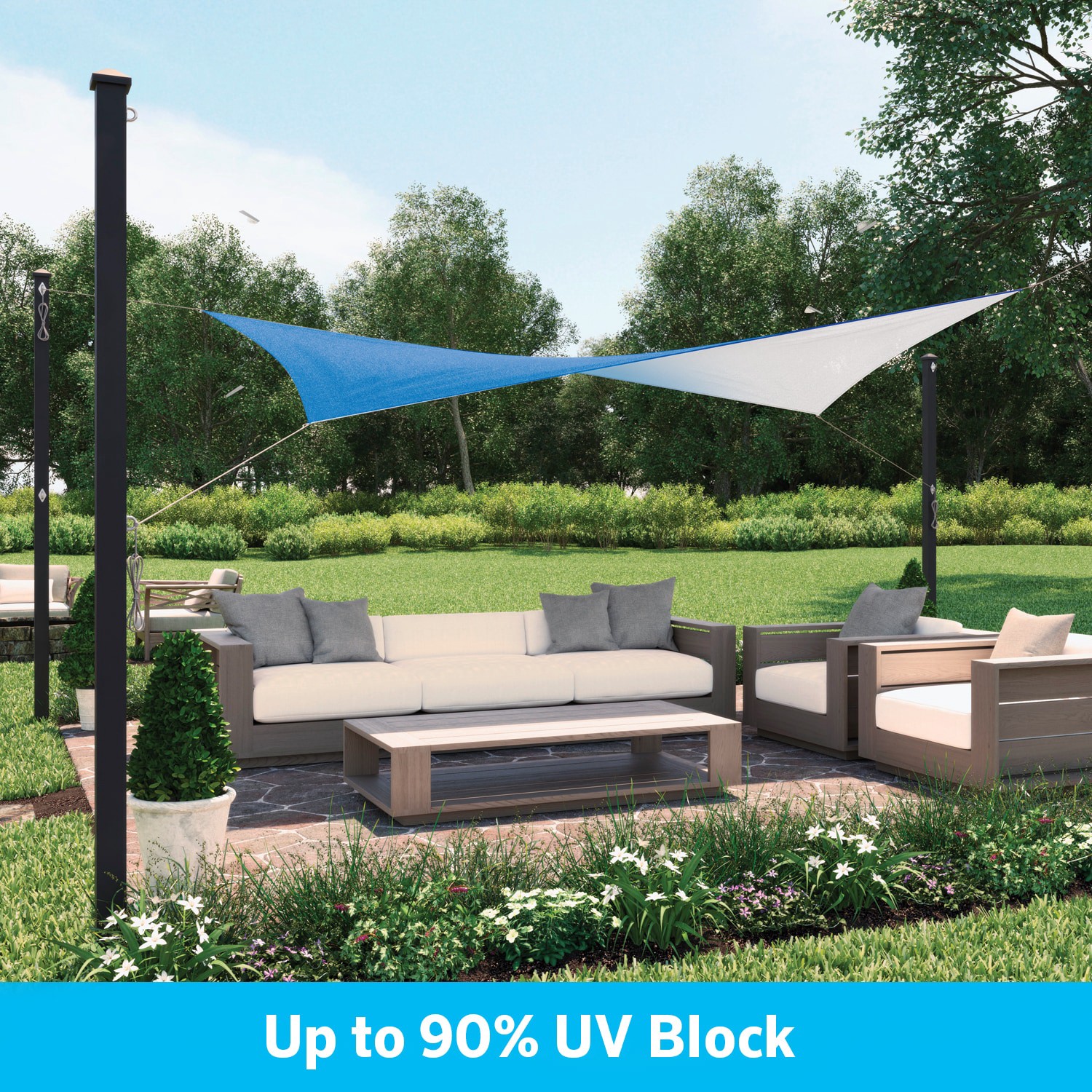 slide 5 of 5, Coolaroo Ready to Hang DualShade 8-ft x 11-ft Santorini Shade sail, 1 ct