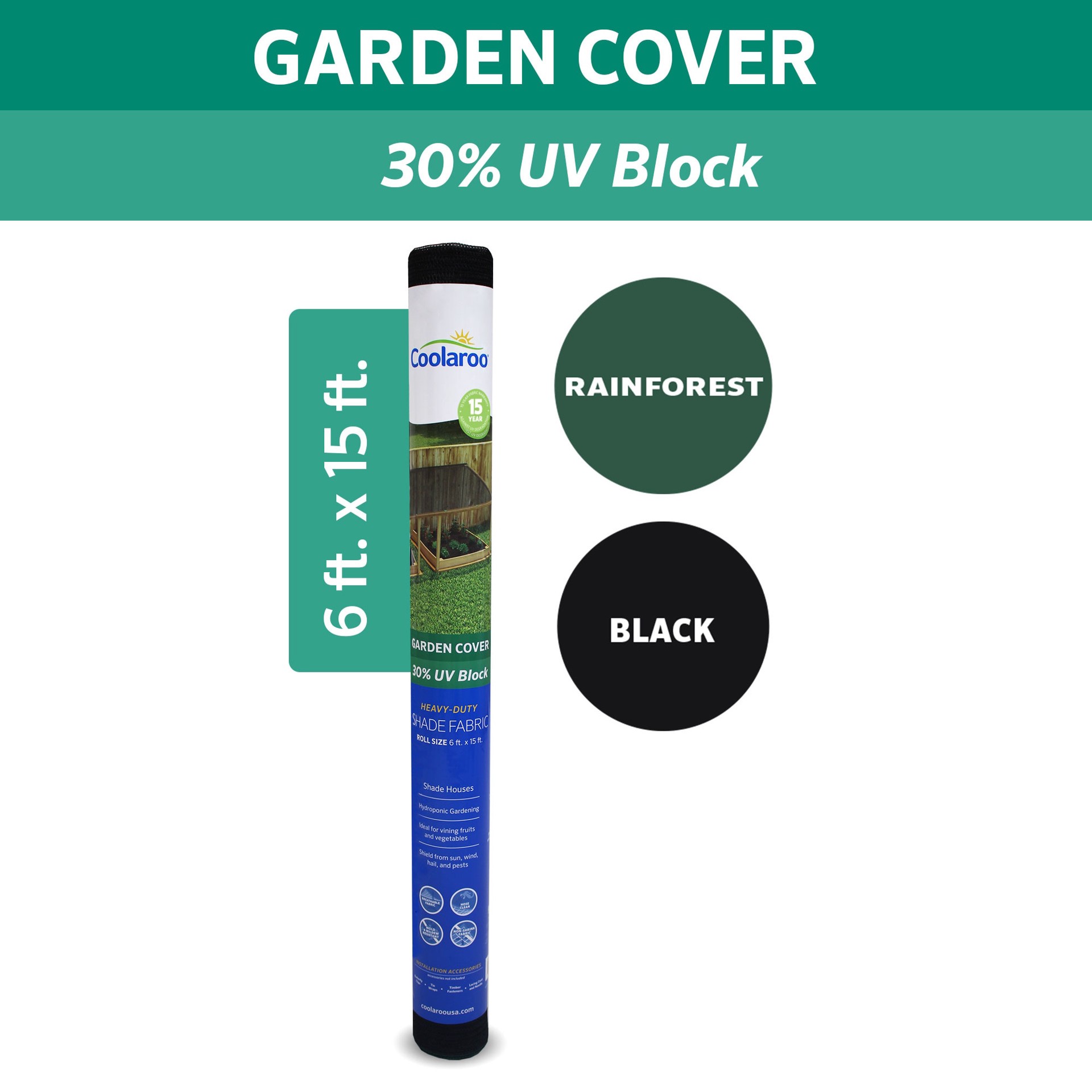 slide 6 of 6, Coolaroo Shade Fabric 15-ft x 6-ft Rainforest Shade fabric, 1 ct