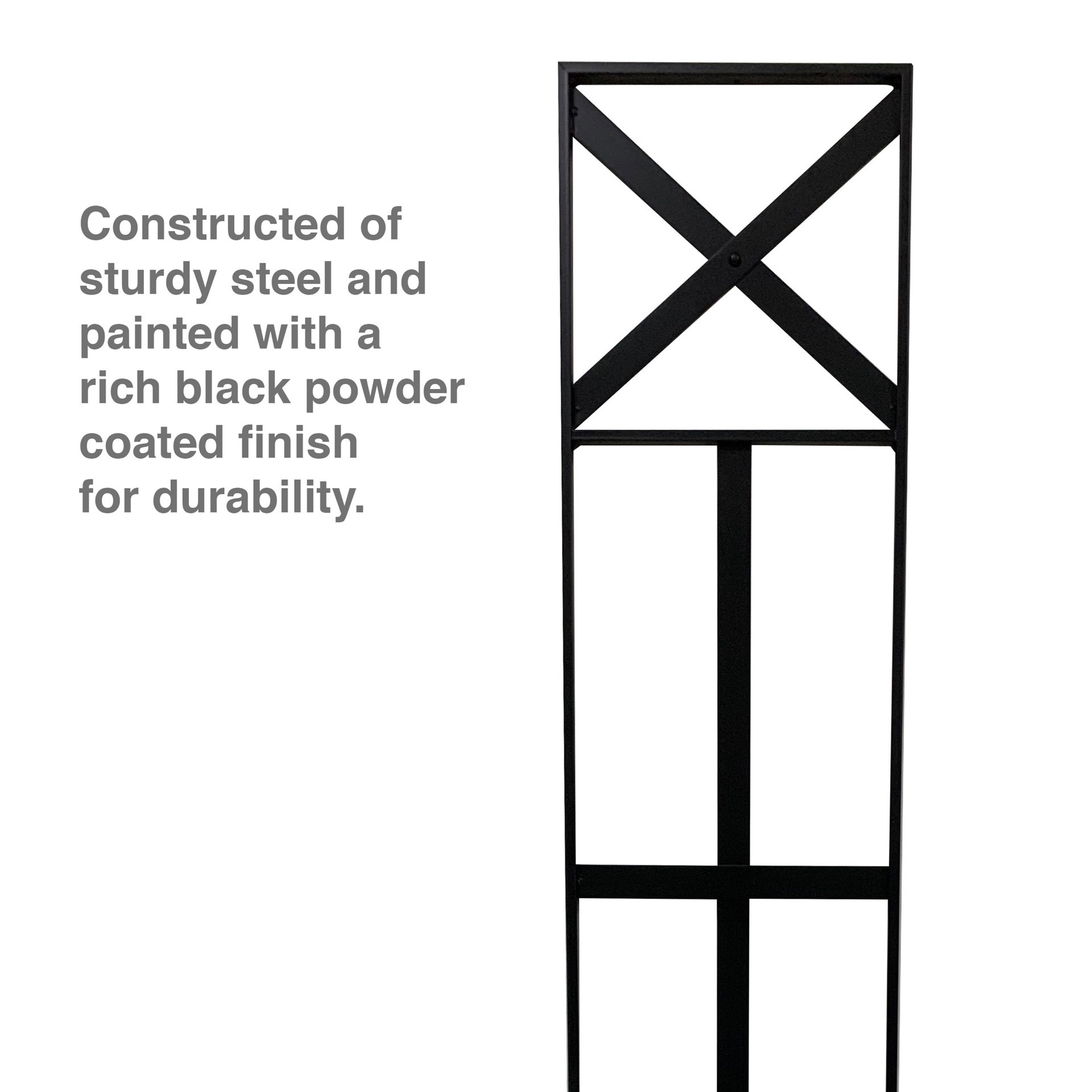 slide 5 of 5, Style Selections 10-in W x 60-in H Black Iron Traditional Garden Trellis For Climbing Plants For Roses, 1 ct