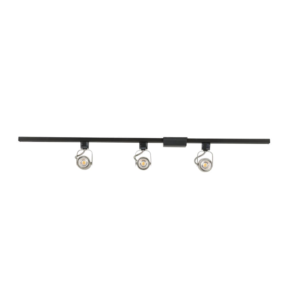 slide 4 of 6, Lithonia Lighting LTIKMSBK LED Series Track Kit 3.5-in 3 -Light Nickel dimmable Integrated Modern/contemporary Linear Track Lighting Kit with Roundback Pivoting Heads, 1 ct