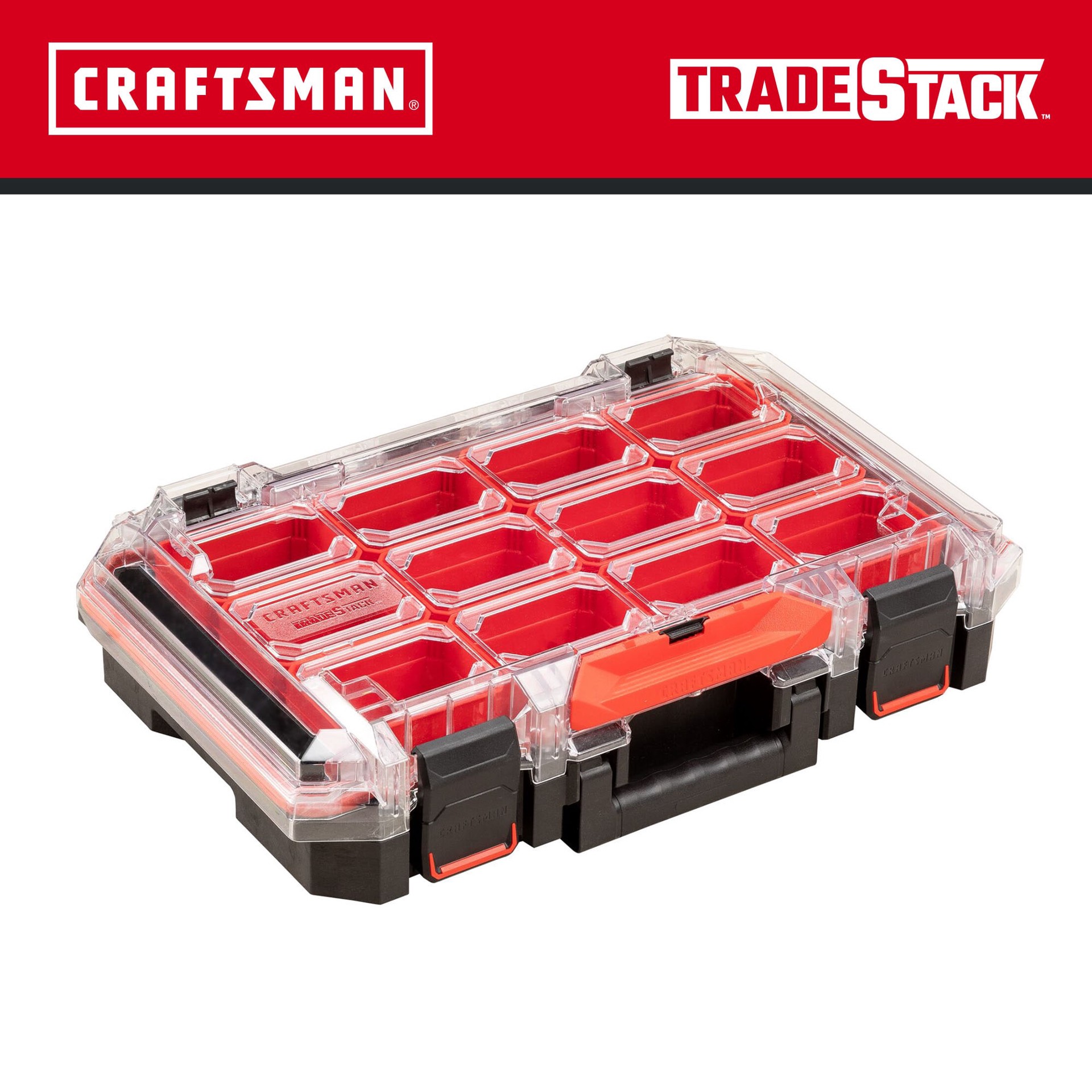 slide 2 of 6, CRAFTSMAN TRADESTACK 15-Compartment Large Plastic Small Parts Organizer, 1 ct