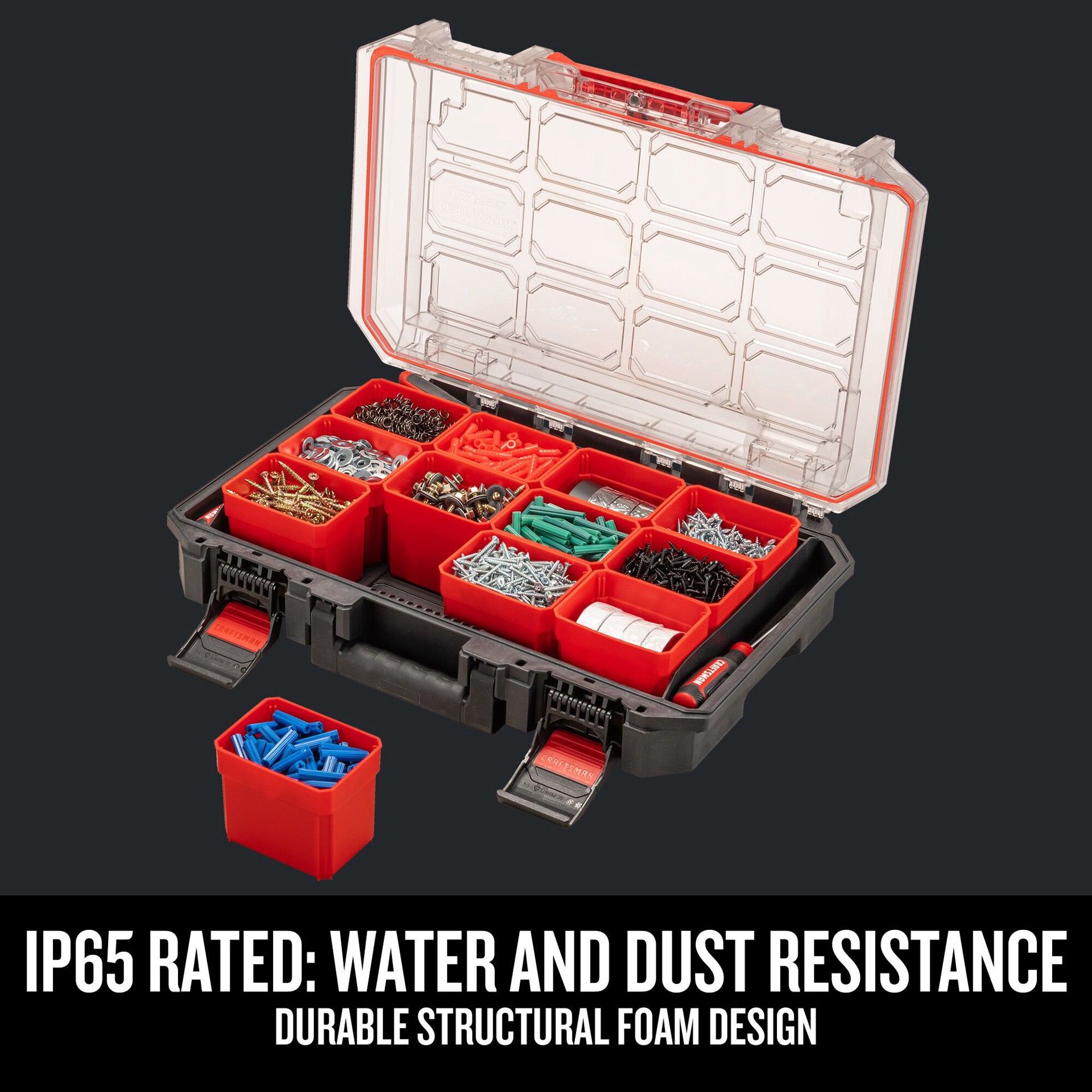 slide 4 of 6, CRAFTSMAN TRADESTACK 15-Compartment Large Plastic Small Parts Organizer, 1 ct