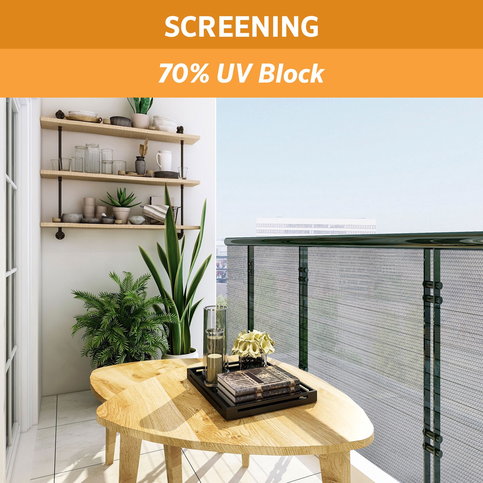 slide 6 of 6, Coolaroo Shade Fabric 50-ft x 6-ft Stone Shade fabric, 1 ct