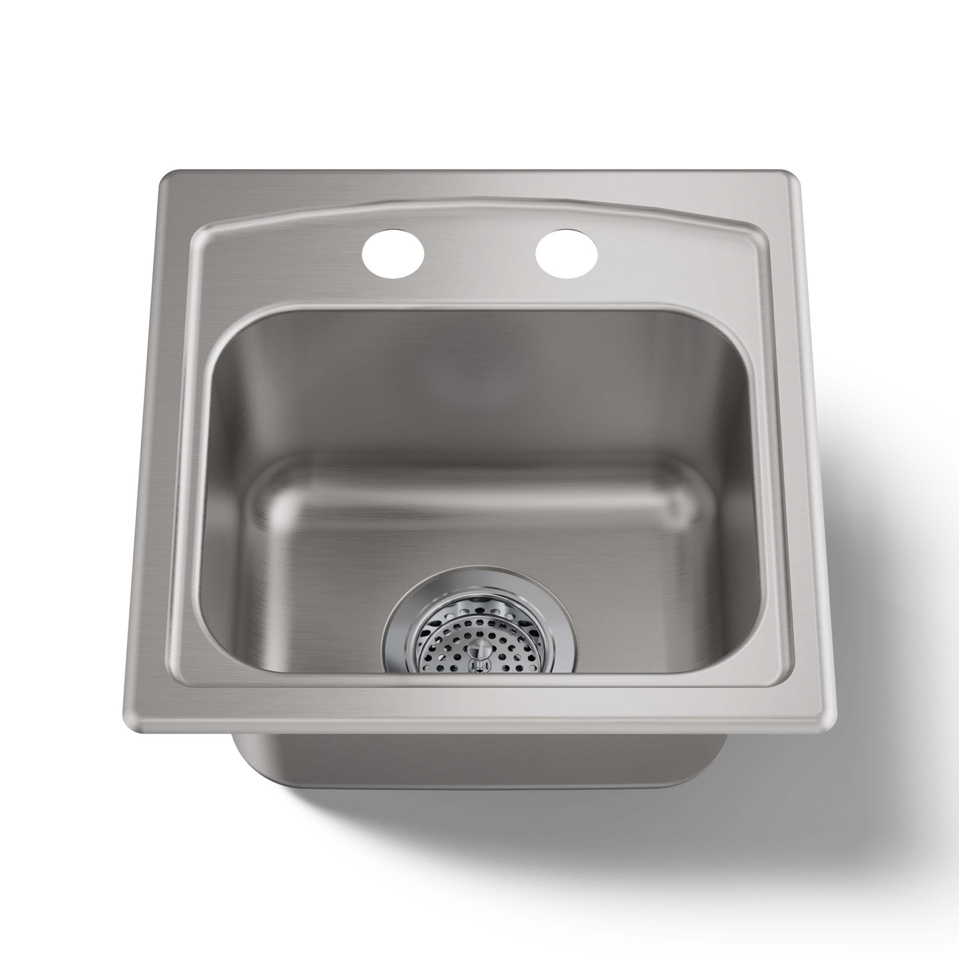 slide 2 of 6, KOHLER Toccata 15-in L x 15-in W Stainless steel Drop-in Residential Bar Sink, 1 ct
