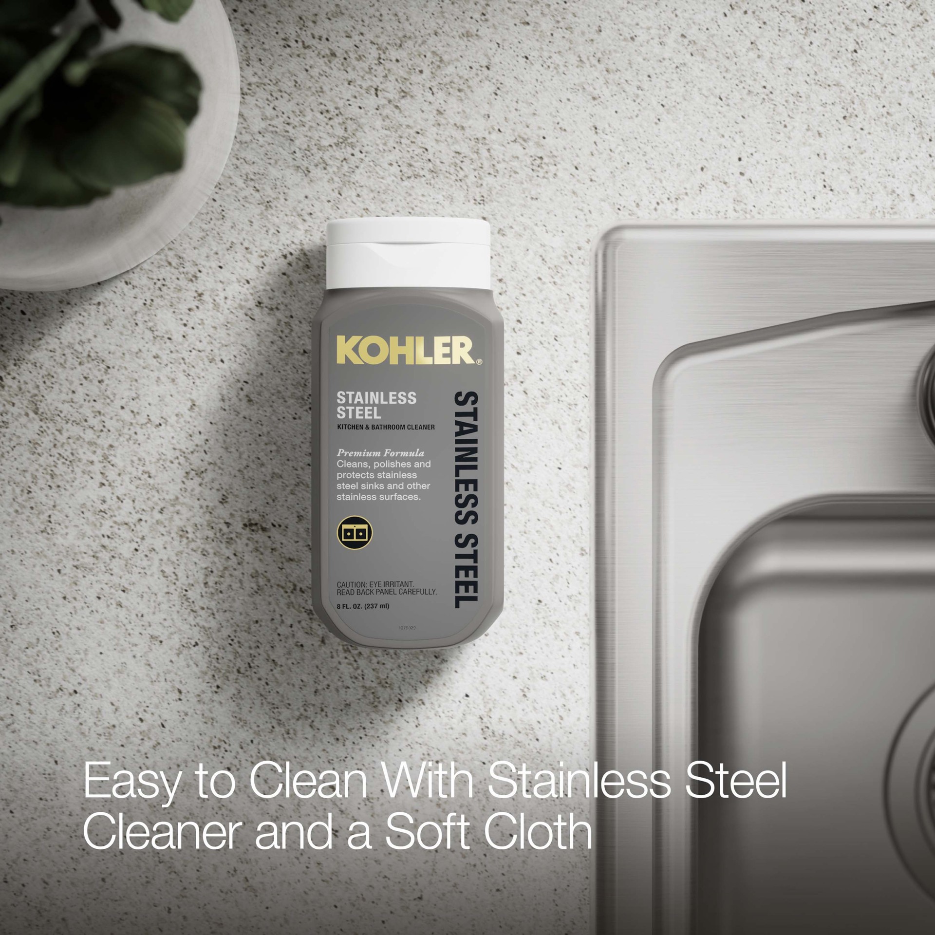 slide 5 of 6, KOHLER Toccata 15-in L x 15-in W Stainless steel Drop-in Residential Bar Sink, 1 ct