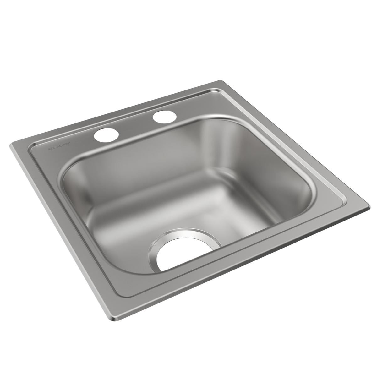 slide 3 of 6, Elkay Dayton 15-in L x 15-in W Stainless steel Drop-in Residential Bar Sink, 1 ct