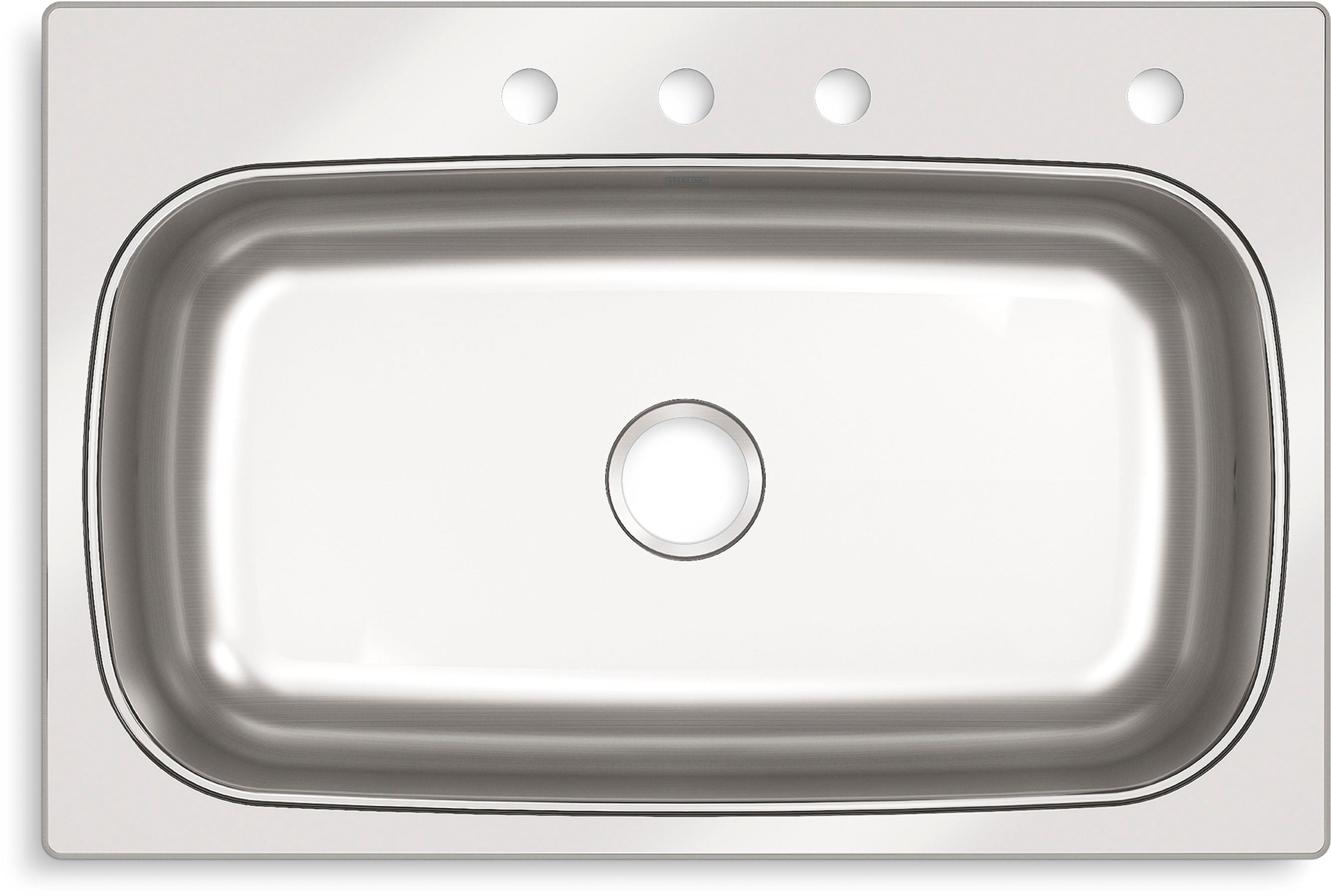 slide 3 of 6, Sterling Holland Drop-in 33-in x 22-in Stainless steel Single bowl 18 -Gauge Kitchen Sink, 1 ct