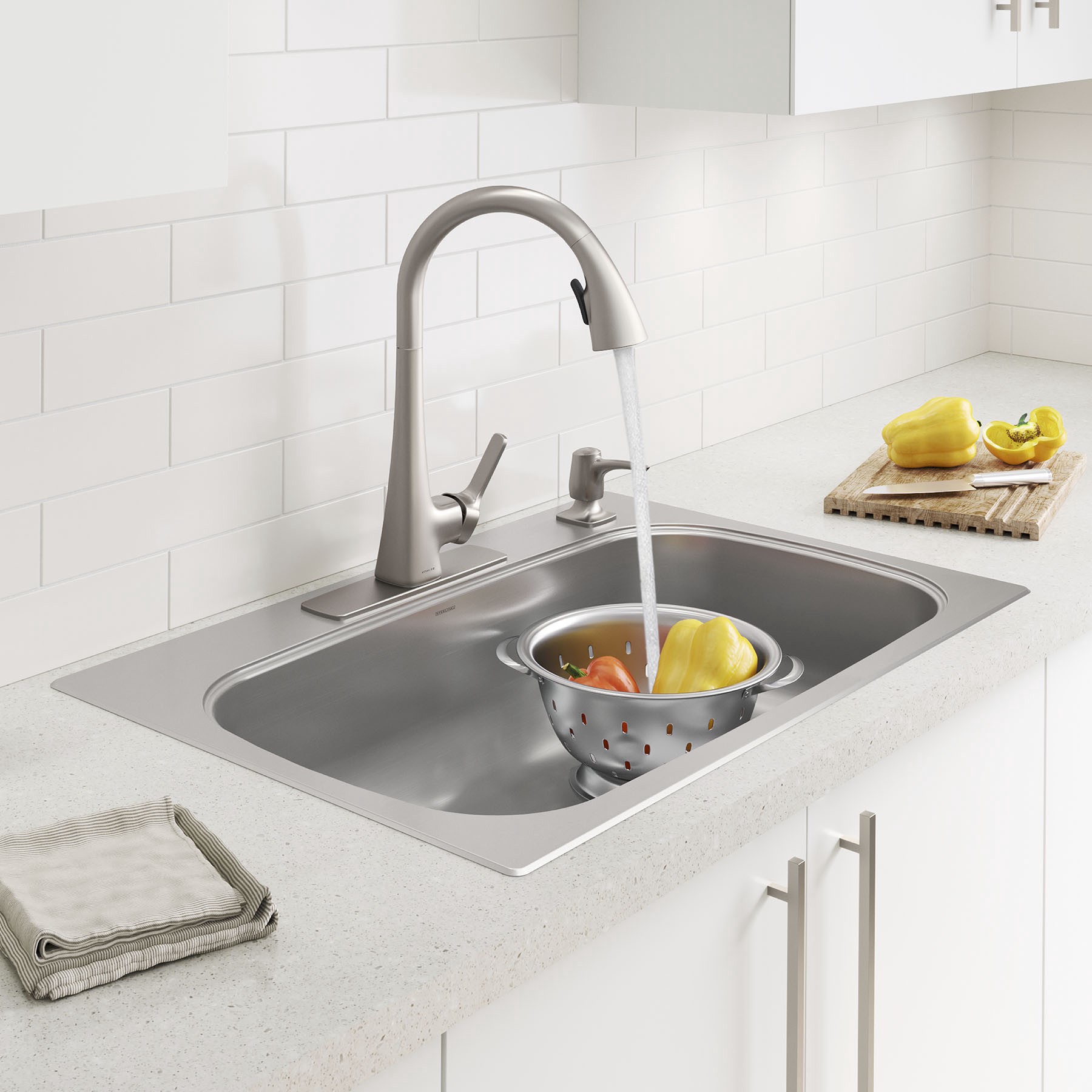slide 1 of 6, Sterling Holland Drop-in 33-in x 22-in Stainless steel Single bowl 18 -Gauge Kitchen Sink, 1 ct