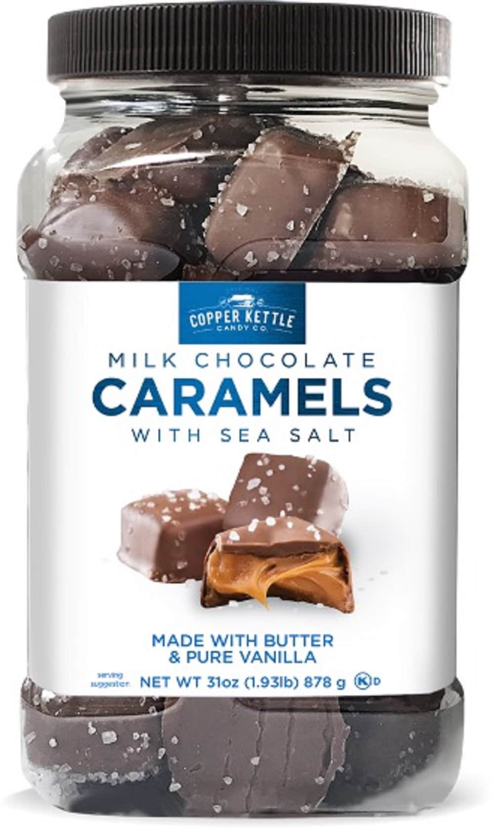 slide 1 of 2, COPPER KETTLE CANDY CO Caramel, Milk Chocolate and Sea Salt Confections-Soft, 1 ct