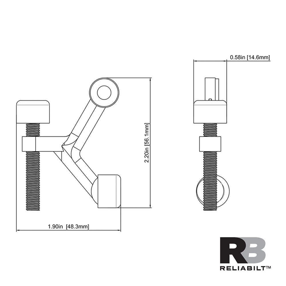 slide 5 of 5, RELIABILT 3-1/4-in Oil-rubbed bronze Hinge pin Door Stop, 1 ct