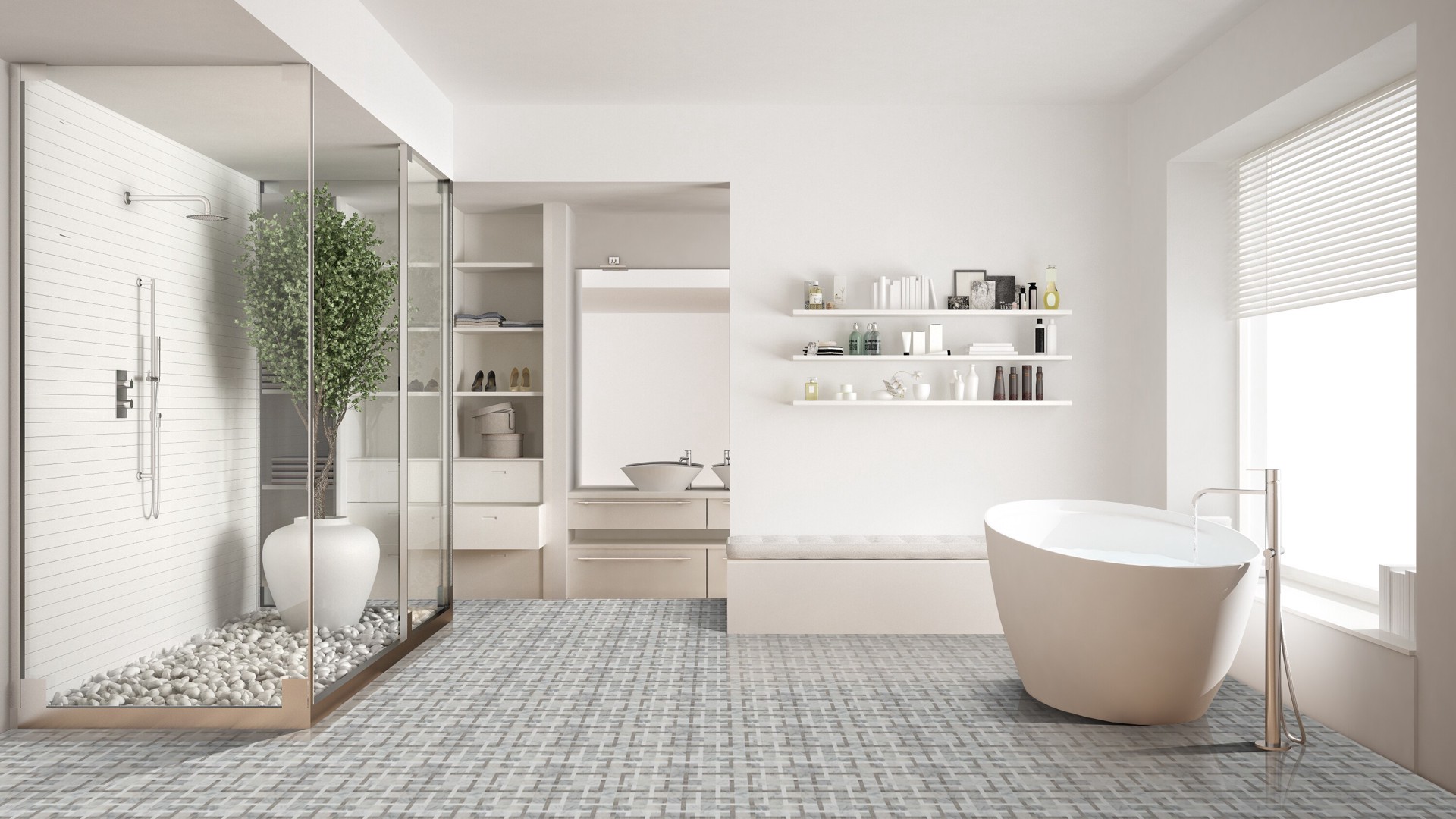 slide 3 of 6, GBI Tile & Stone Inc. Patchwork white honed 11-in x 11-in Honed Natural Marble Linear Mosaic Floor and Wall Tile ( 0.84-sq ft Piece ), 1 ct