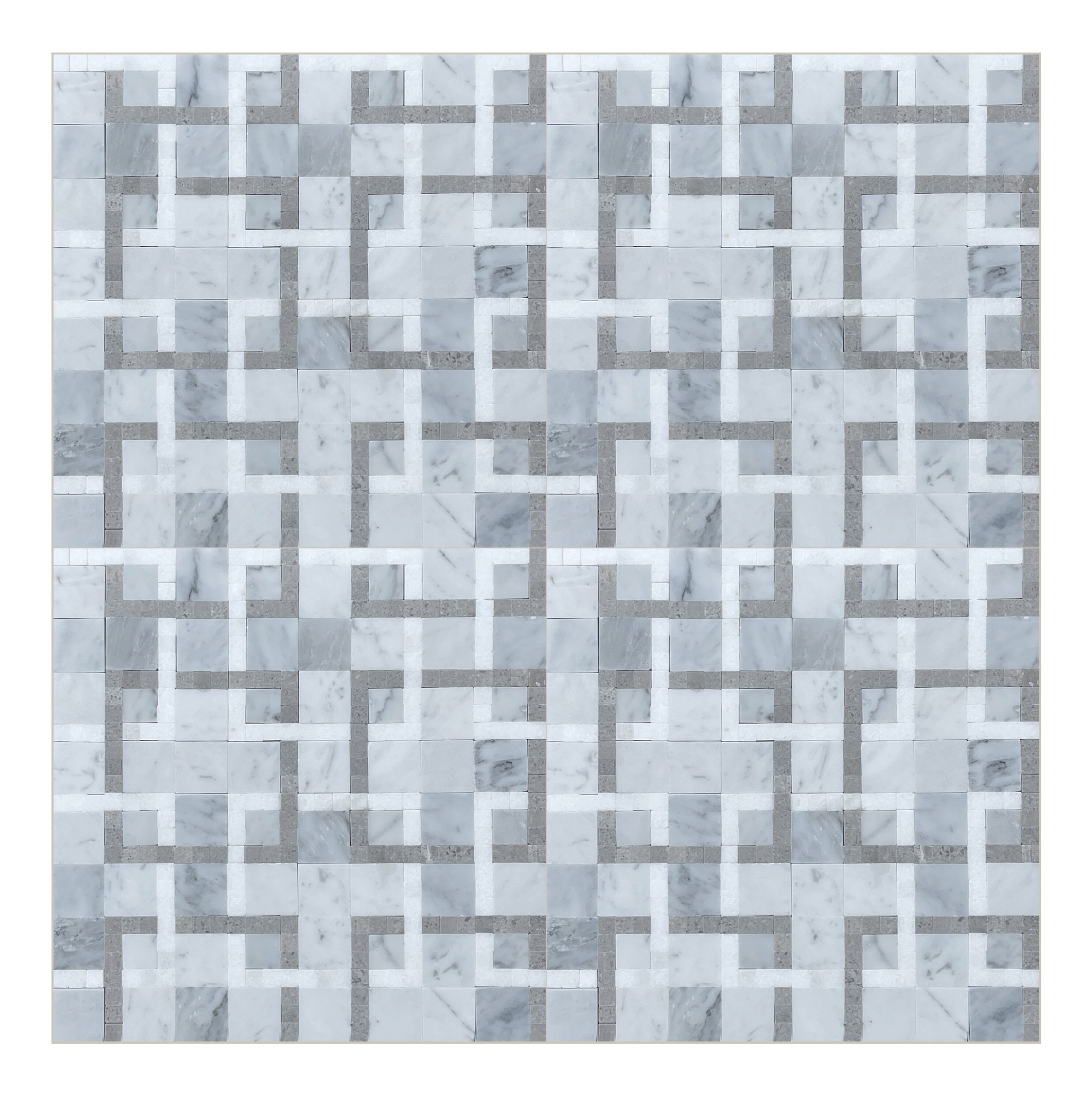 slide 6 of 6, GBI Tile & Stone Inc. Patchwork white honed 11-in x 11-in Honed Natural Marble Linear Mosaic Floor and Wall Tile ( 0.84-sq ft Piece ), 1 ct