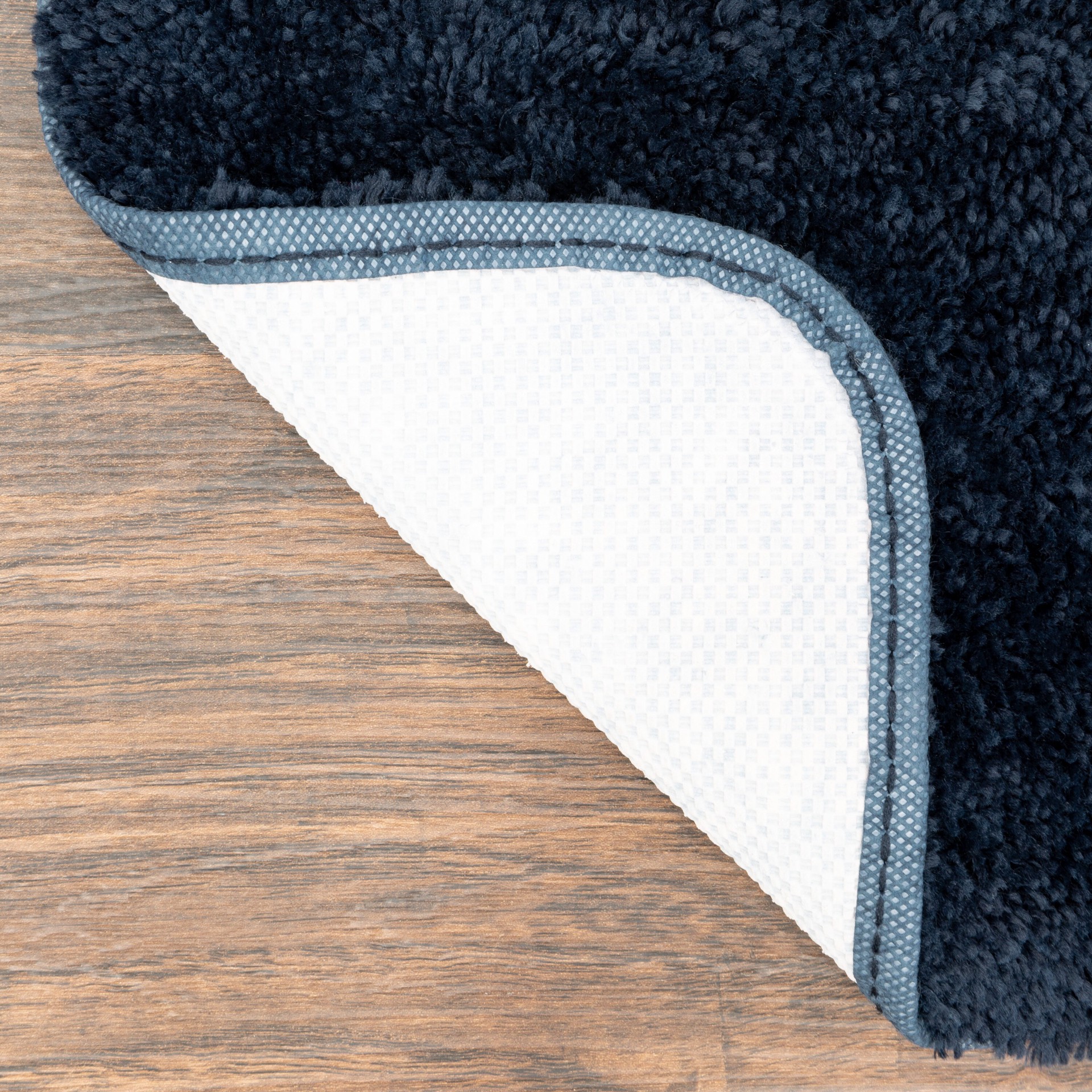 slide 5 of 6, allen + roth 20-in x 34-in Navy Polyester Bath rug, 1 ct