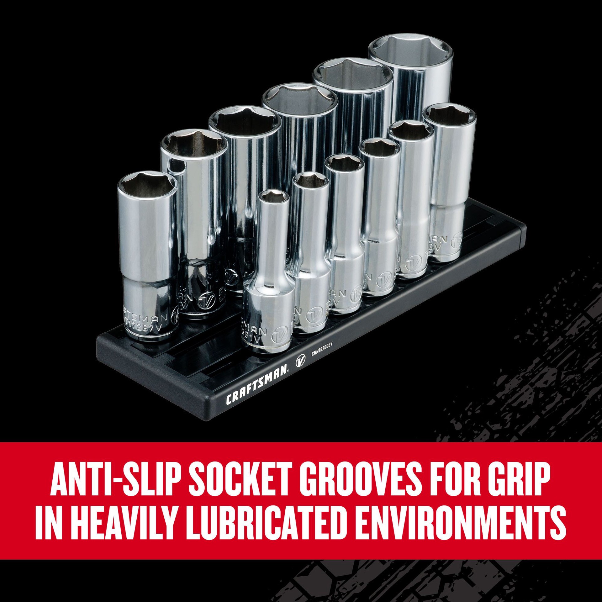 slide 4 of 6, CRAFTSMAN V-Series 3/8-in Drive Standard (SAE) Deep Socket Set 12 -Pieces, 1 ct