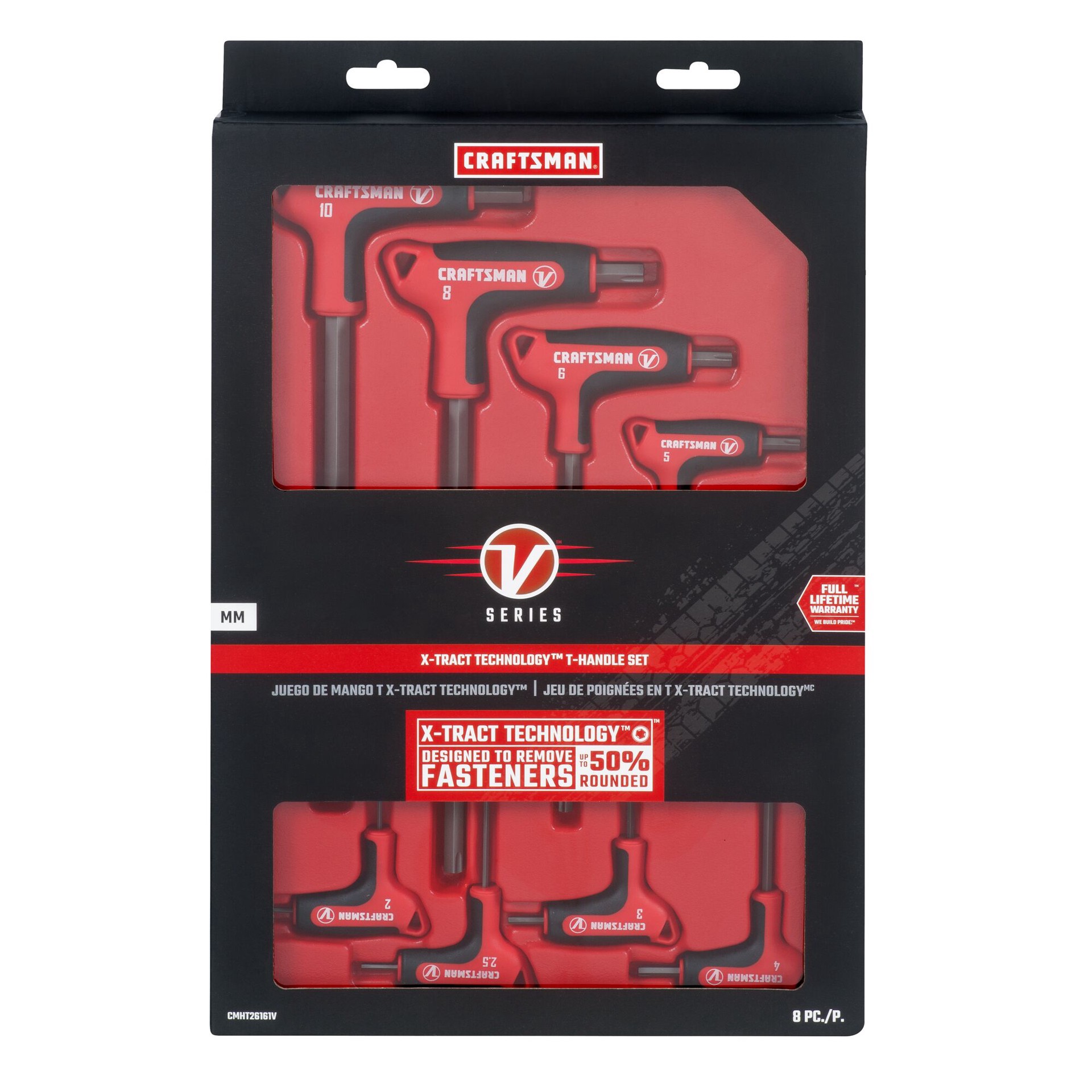 slide 6 of 6, CRAFTSMAN V-Series Assorted T-Handle Metric 8 -Pieces Hex key set, 1 ct