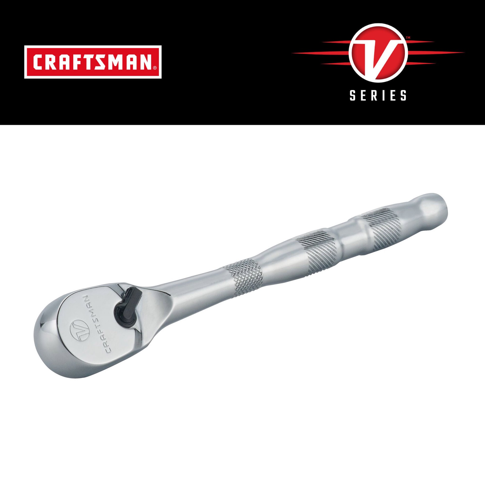 slide 1 of 6, CRAFTSMAN V-Series 96 -Tooth 1/2-in Drive Comfort grip Handle Ratchet, 1 ct