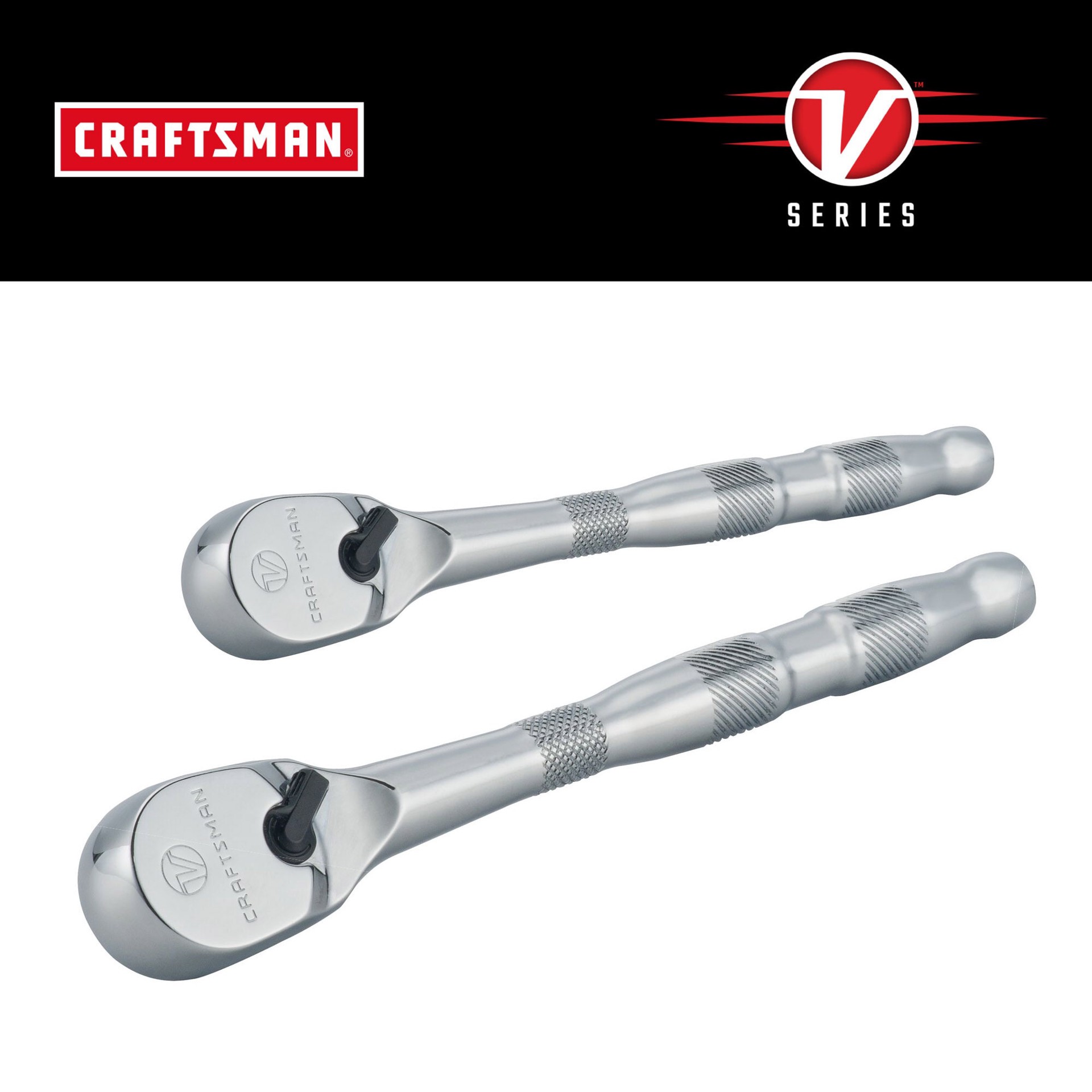 slide 1 of 6, CRAFTSMAN V-Series 2 -Piece 96 -Tooth Set Drive Comfort grip Handle Ratchet Set, 1 ct