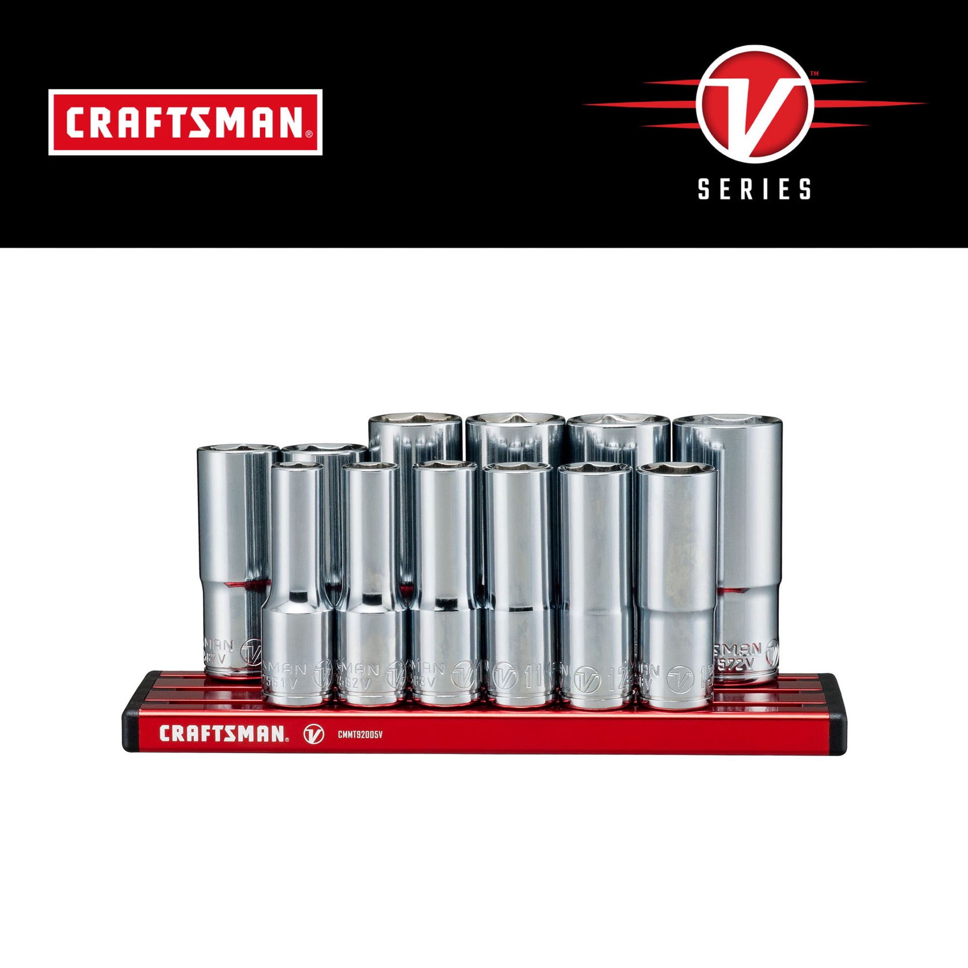 slide 1 of 6, CRAFTSMAN V-Series 3/8-in Drive Metric Deep Socket Set 12 -Pieces, 1 ct