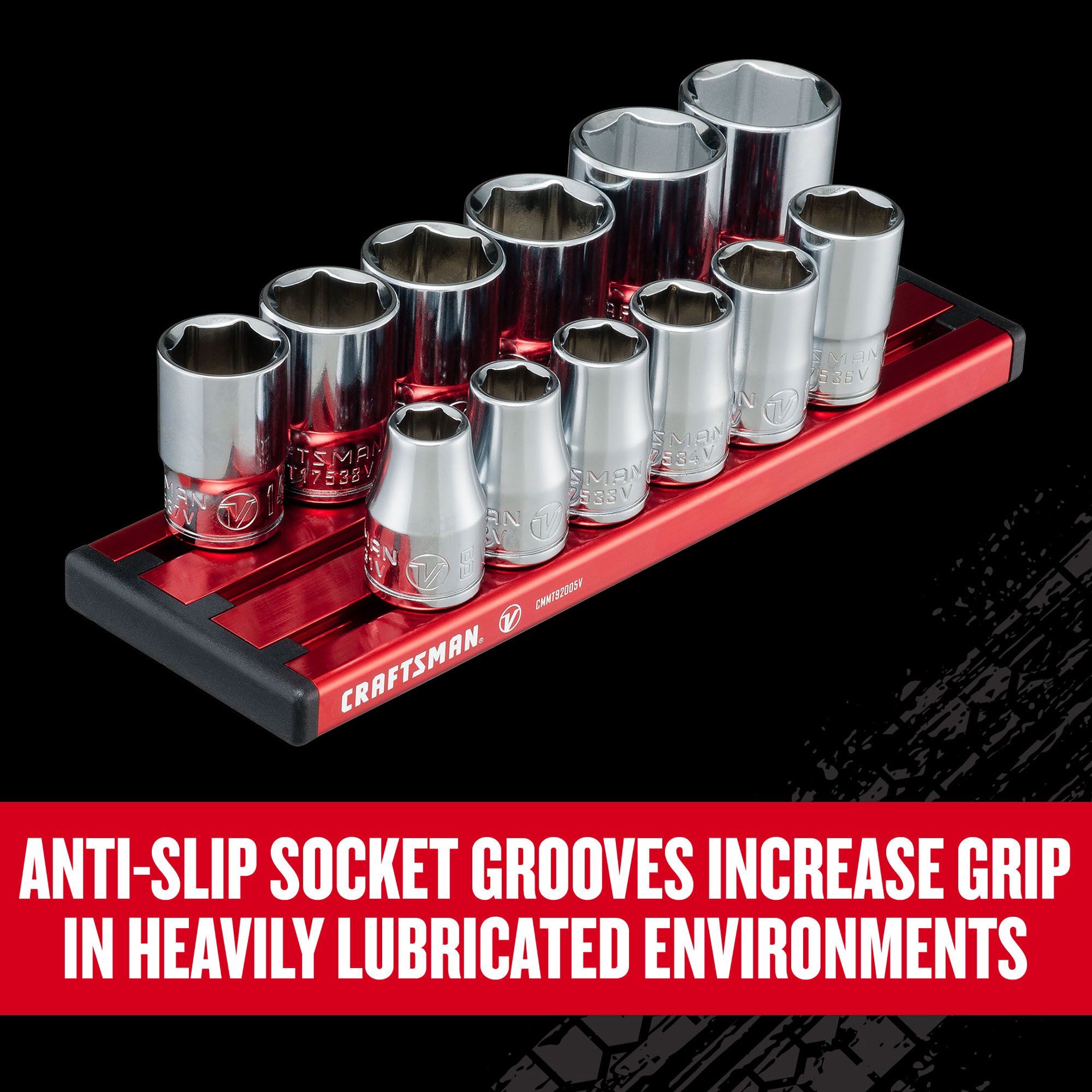 slide 4 of 6, CRAFTSMAN V-Series 3/8-in Drive Metric Shallow Socket Set 12 -Pieces, 1 ct