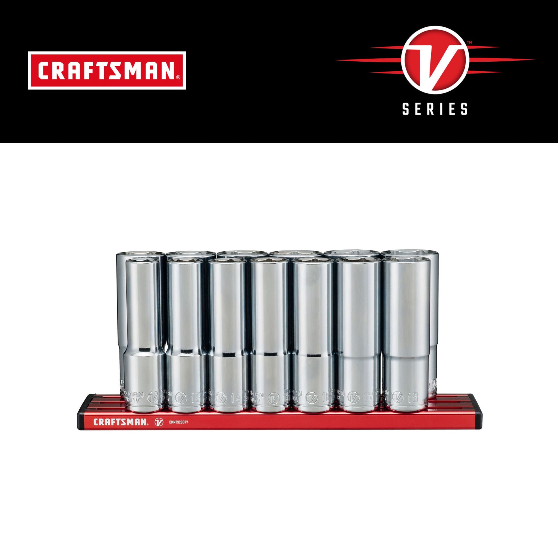 slide 1 of 6, CRAFTSMAN V-Series 1/2-in Drive Metric Deep Socket Set 13 -Pieces, 1 ct