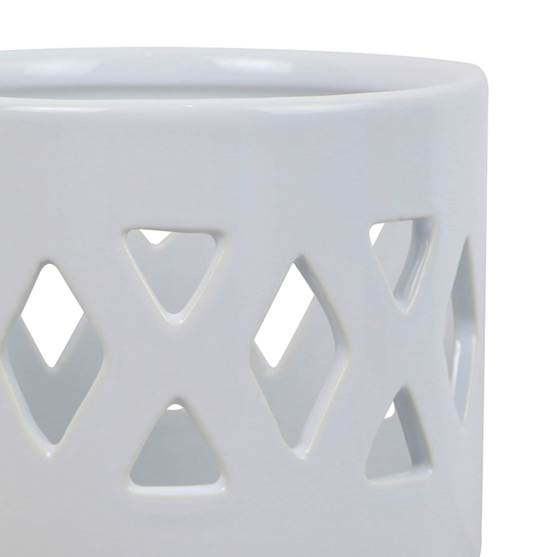 slide 2 of 6, allen + roth 6-in W x 5.39-in H White Ceramic Indoor Planter, 1 ct