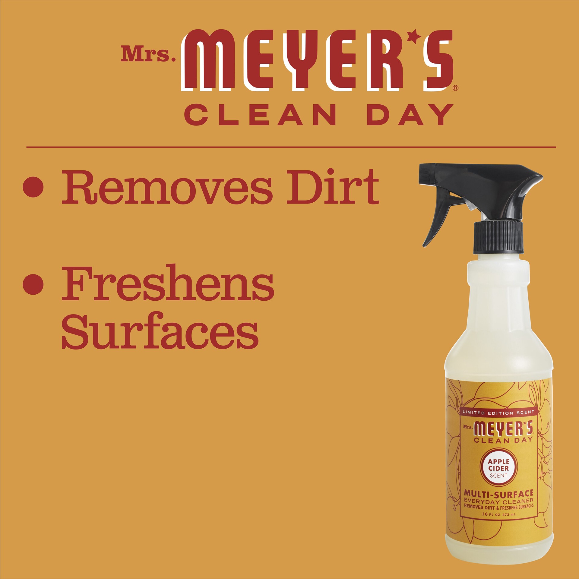 slide 6 of 6, MRS MEYERS CLEAN DAY 16-fl oz Apple Cider Liquid All-Purpose Cleaner, 1 ct