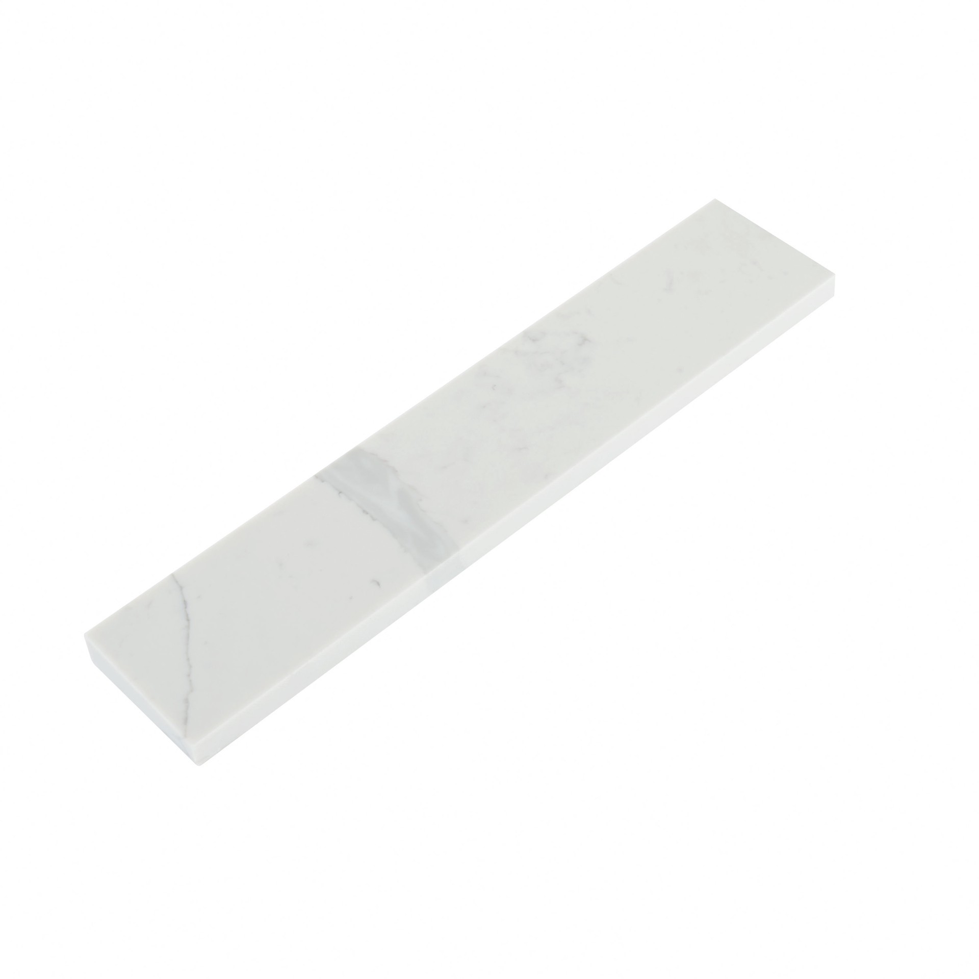 slide 3 of 3, allen + roth 4-in H x 21.25-in L White Quartz Bathroom Side splash, 1 ct