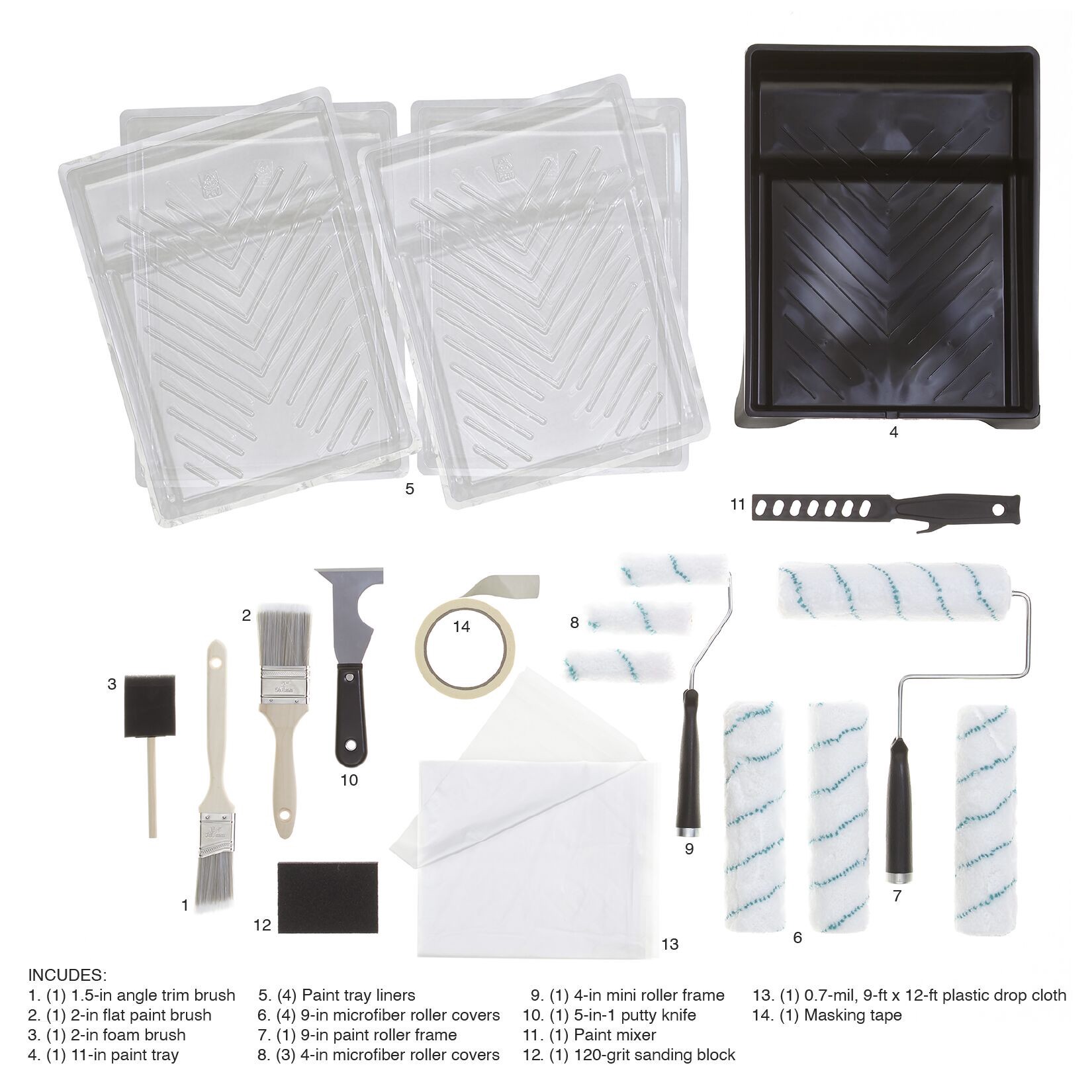 slide 3 of 6, Project Source 22 -Piece Microfiber Paint Roller Kit, 1 ct