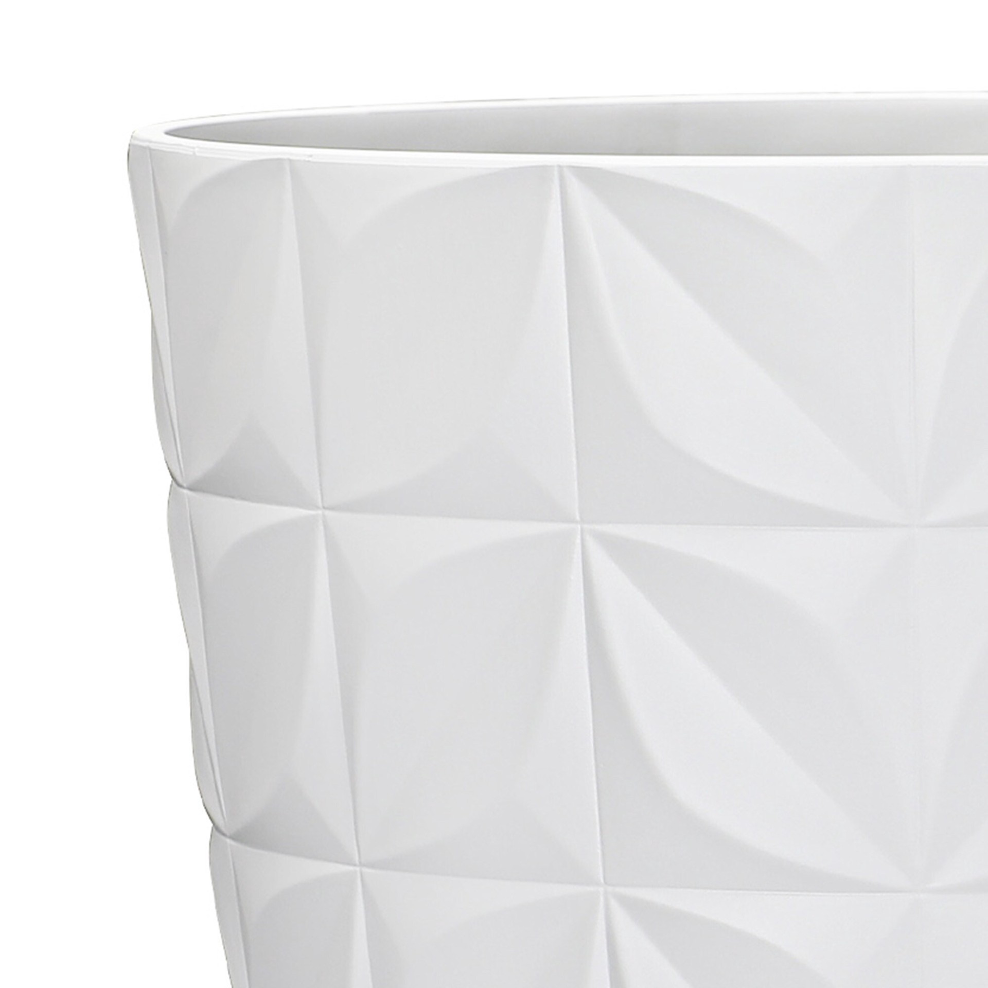 slide 5 of 6, allen + roth Round 15.16-in W x 15.16-in L White Resin Indoor/Outdoor Planter, 1 ct