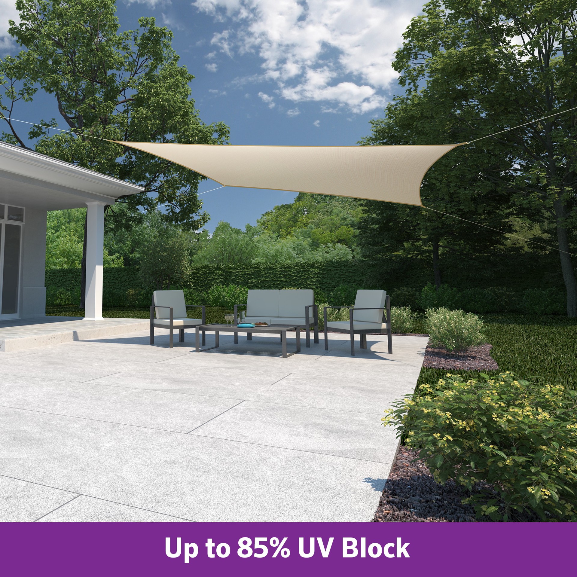 slide 5 of 6, Coolaroo Ready to Hang 8-ft x 11-ft Pebble Shade sail, 1 ct