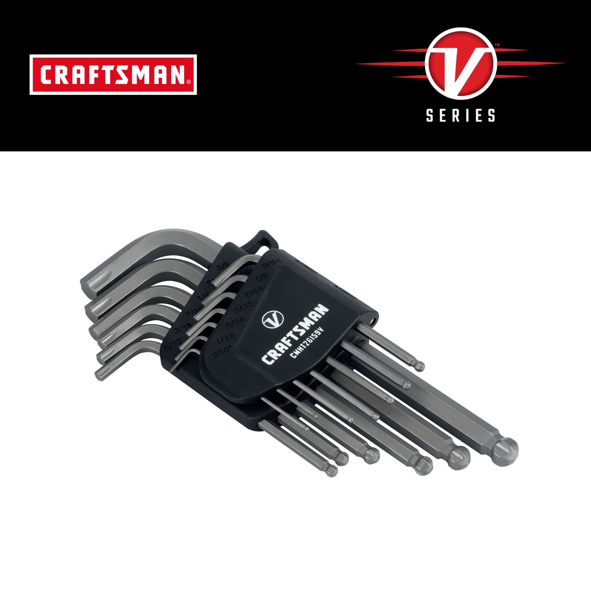 slide 1 of 6, CRAFTSMAN V-Series Assorted Standard (SAE) 13 -Pieces Hex key set, 1 ct