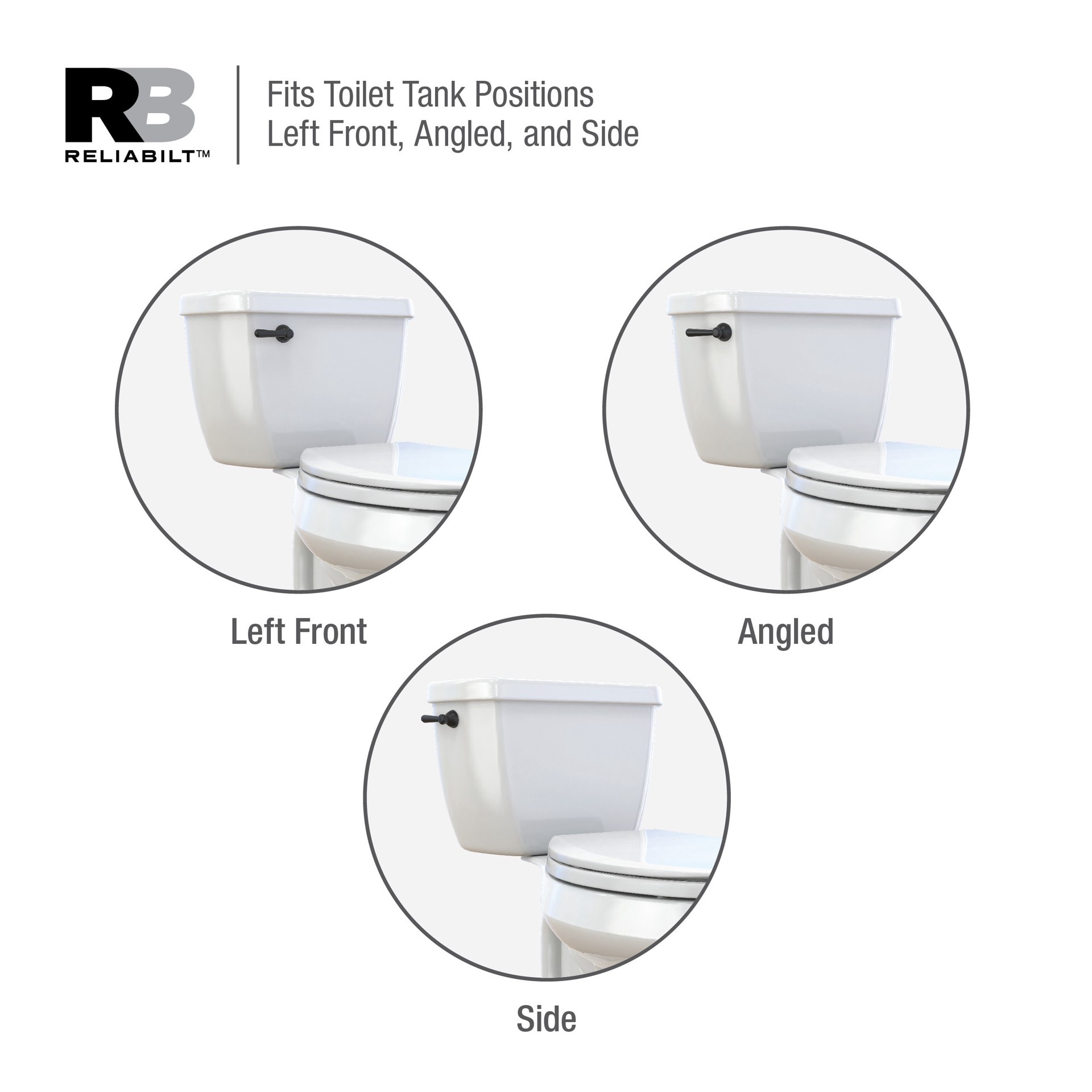 slide 6 of 6, RELIABILT 4-in/6-in/8-in cuttable Front/Side/Neo-angle Mount White Universal Fit Handle with lever, 1 ct