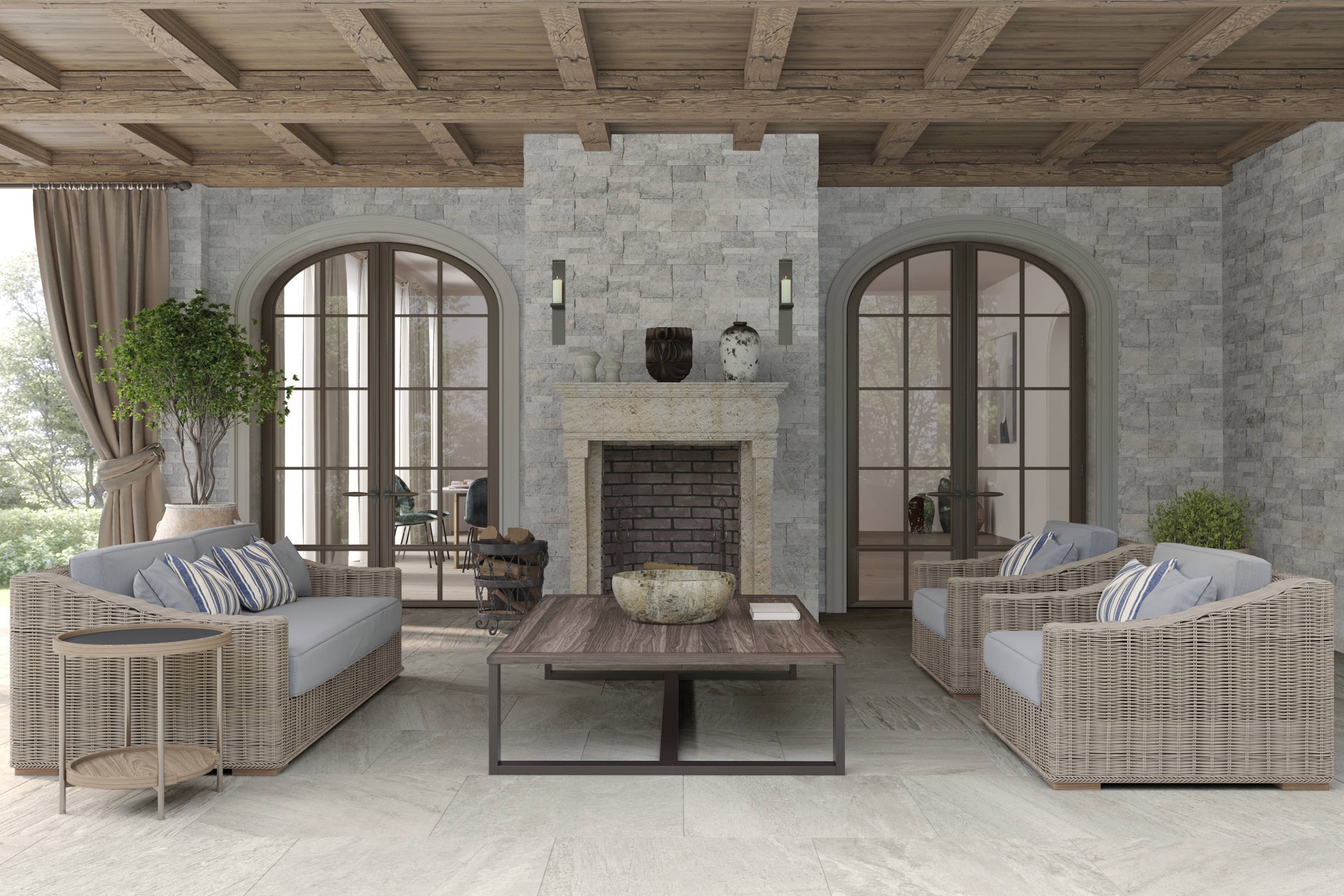 slide 5 of 6, Satori 24-in L x 24-in W x 0.79-in H Square Harborstone Natural Porcelain Paver, 1 ct