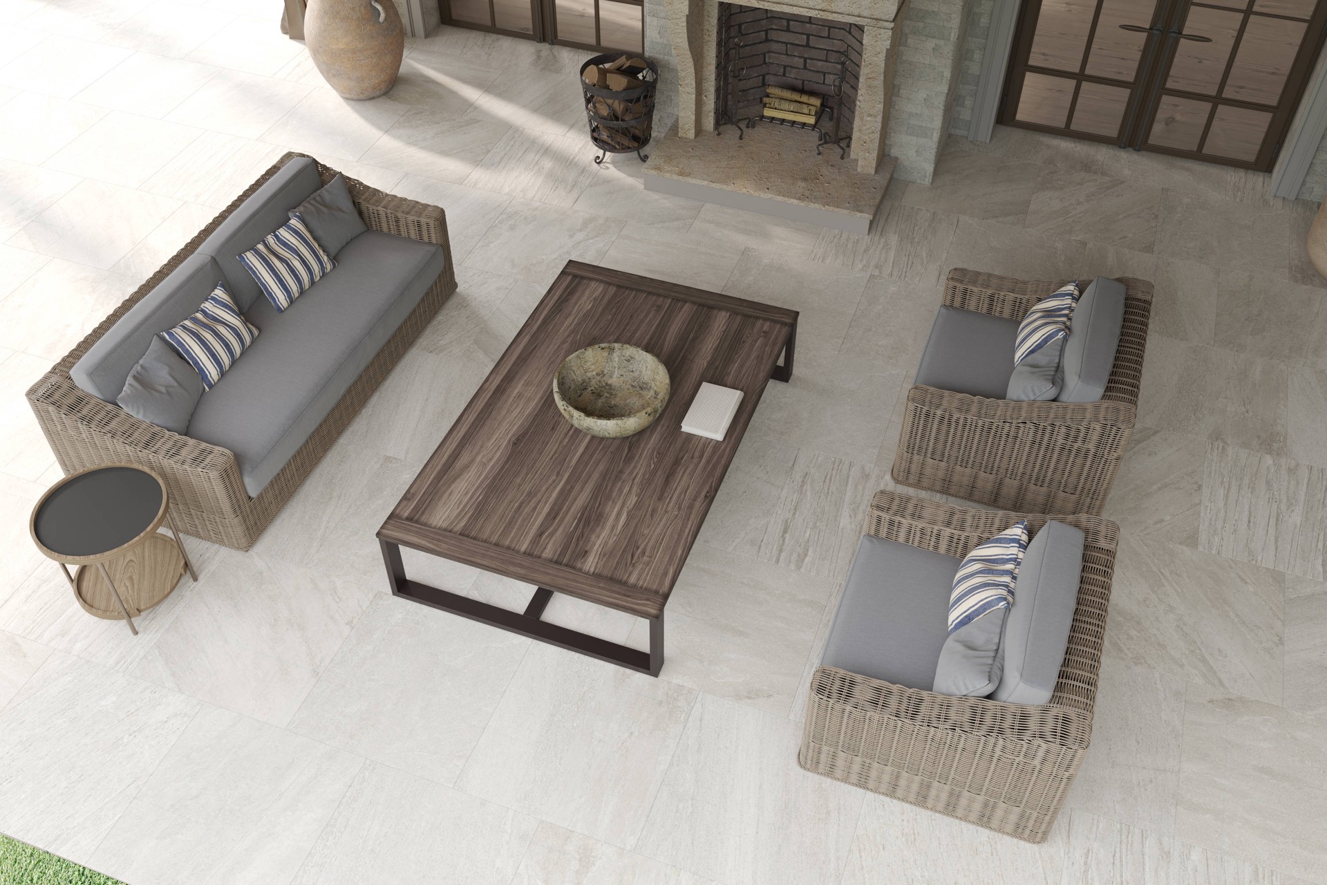 slide 6 of 6, Satori 24-in L x 24-in W x 0.79-in H Square Harborstone Natural Porcelain Paver, 1 ct