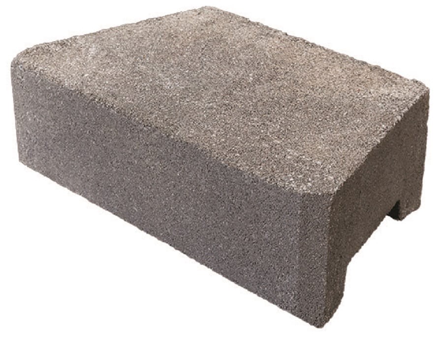 slide 3 of 6, 4-in H x 12-in L x 7.00-in D Gray/Charcoal Concrete Retaining wall block, 1 ct