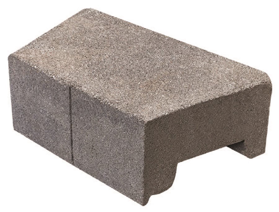 slide 4 of 6, 4-in H x 12-in L x 7.00-in D Gray/Charcoal Concrete Retaining wall block, 1 ct